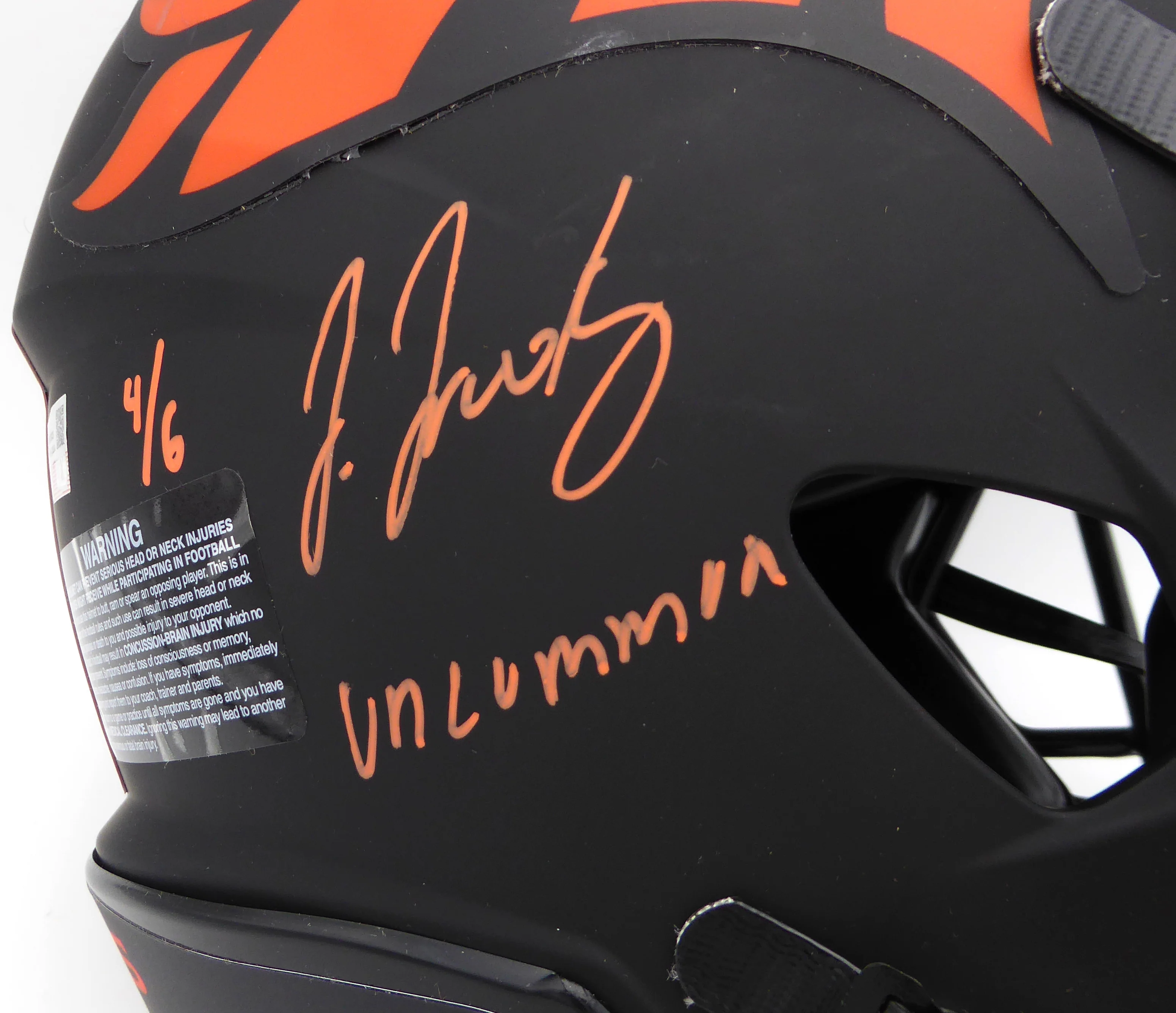 Russell Wilson & Jerry Jeudy Autographed Black Eclipse Full Size Authentic Helmet Denver Broncos "Let's Ride & Uncommon" LE #4/6 Fanatics Holo #DQ16478304 - Image 3