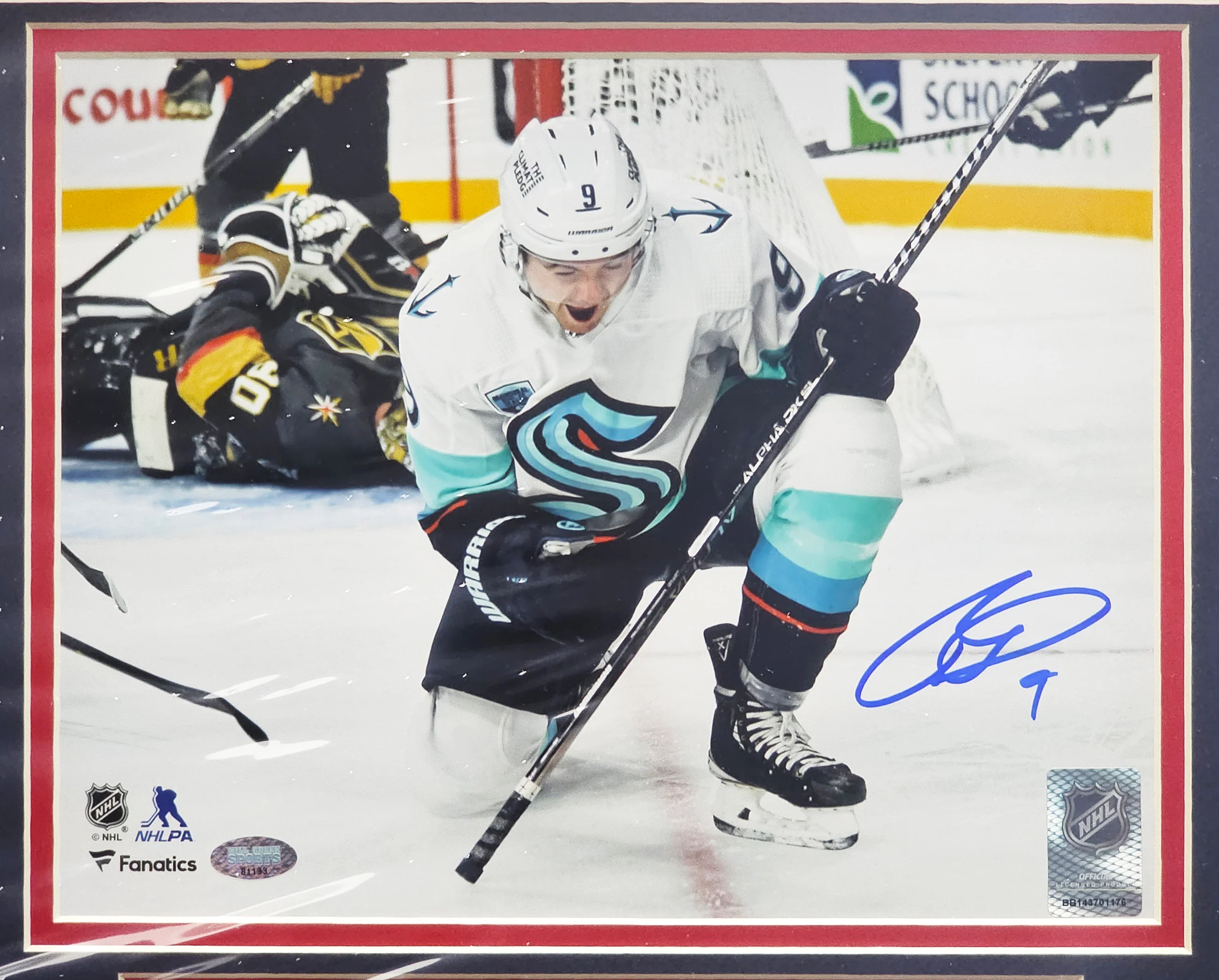 Ryan Donato Autographed Framed 8x10 Photo Seattle Kraken First Franchise Goal MCS Holo #81133 - Image 2