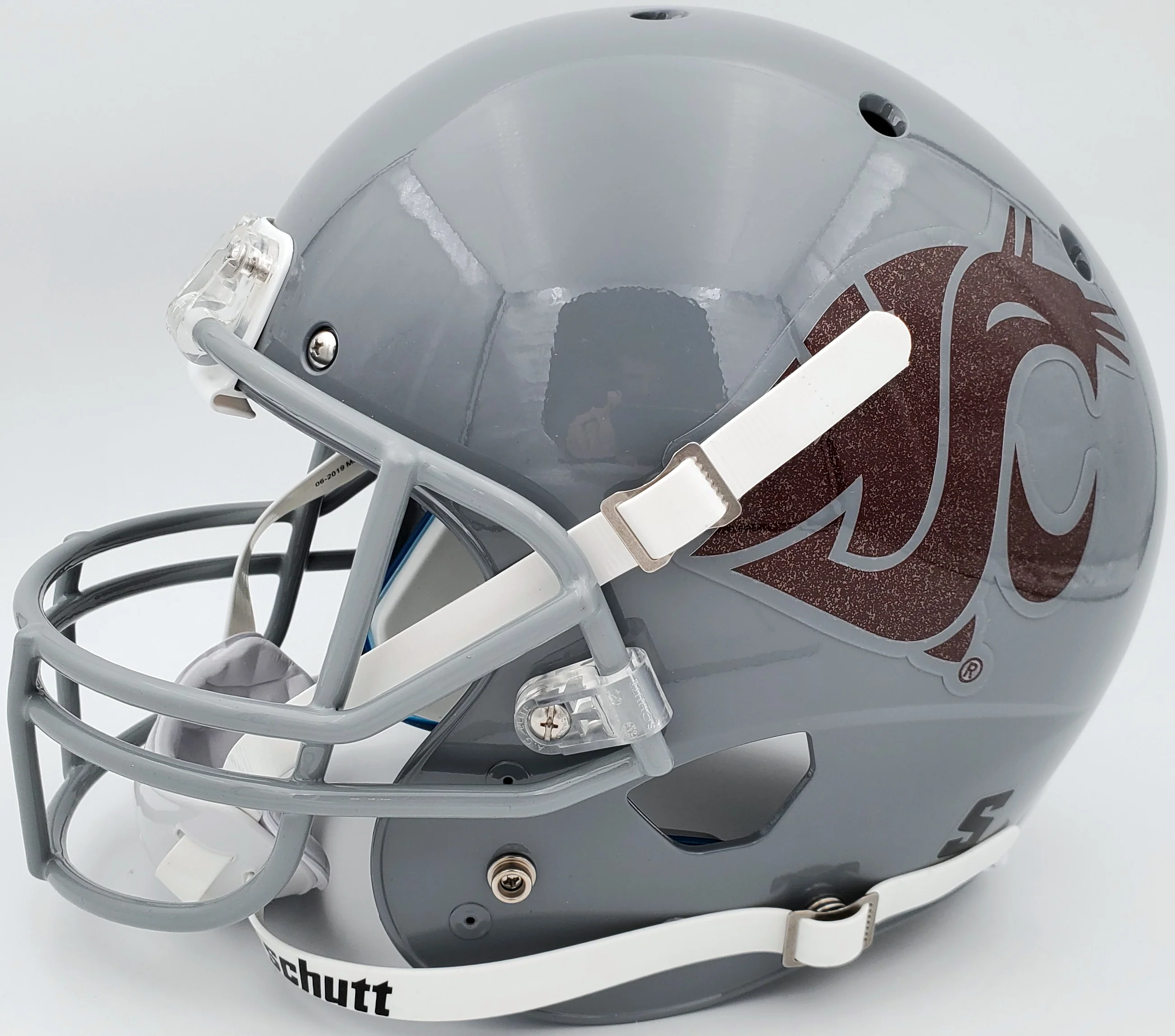 Ryan Leaf Autographed Washington State Cougars Gray Schutt Full Size Replica Helmet Beckett BAS QR Stock #193975 - Image 5