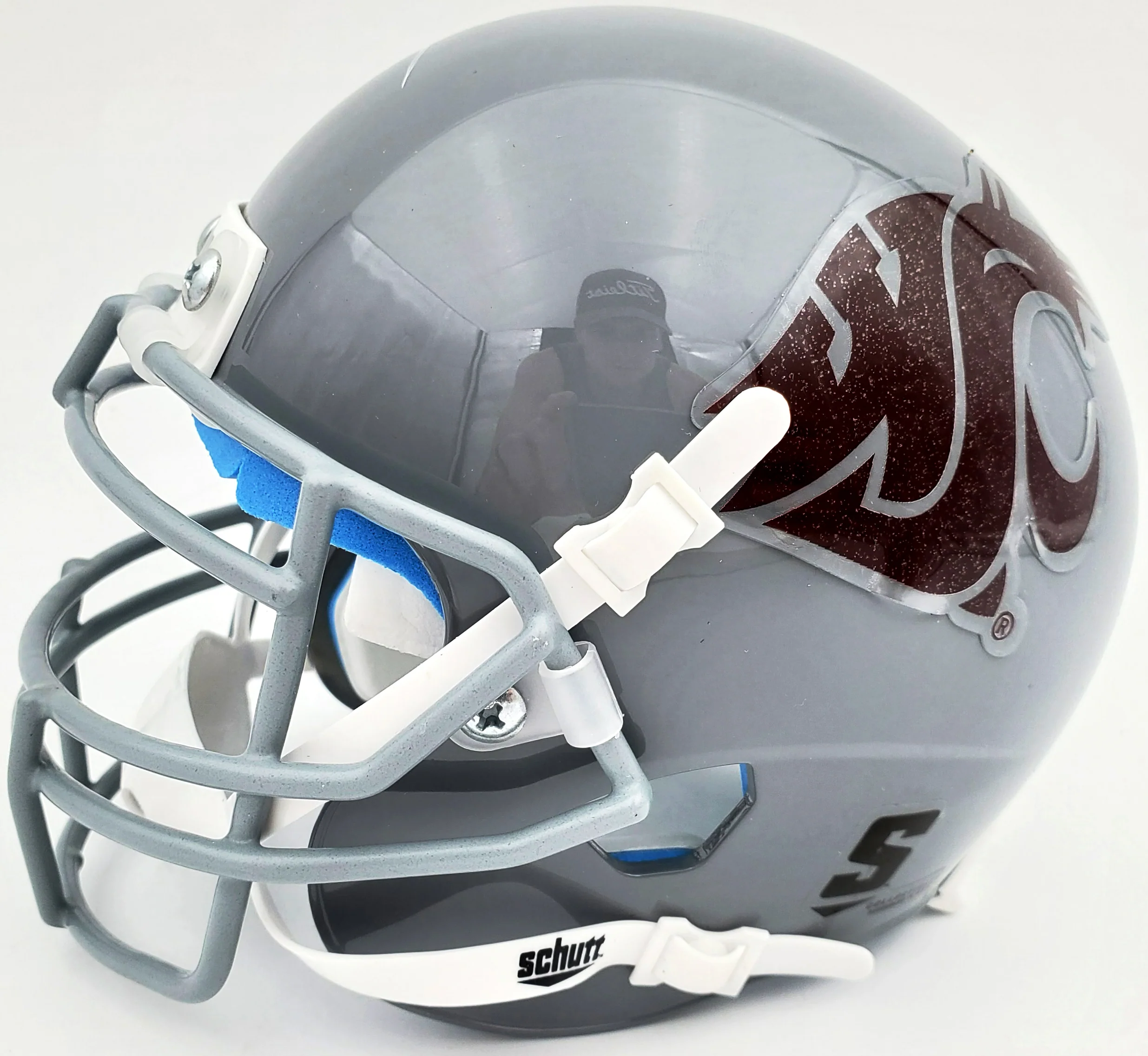 Ryan Leaf Autographed Washington State Cougars Gray Schutt Mini Helmet Beckett BAS QR Stock #193978 - Image 4