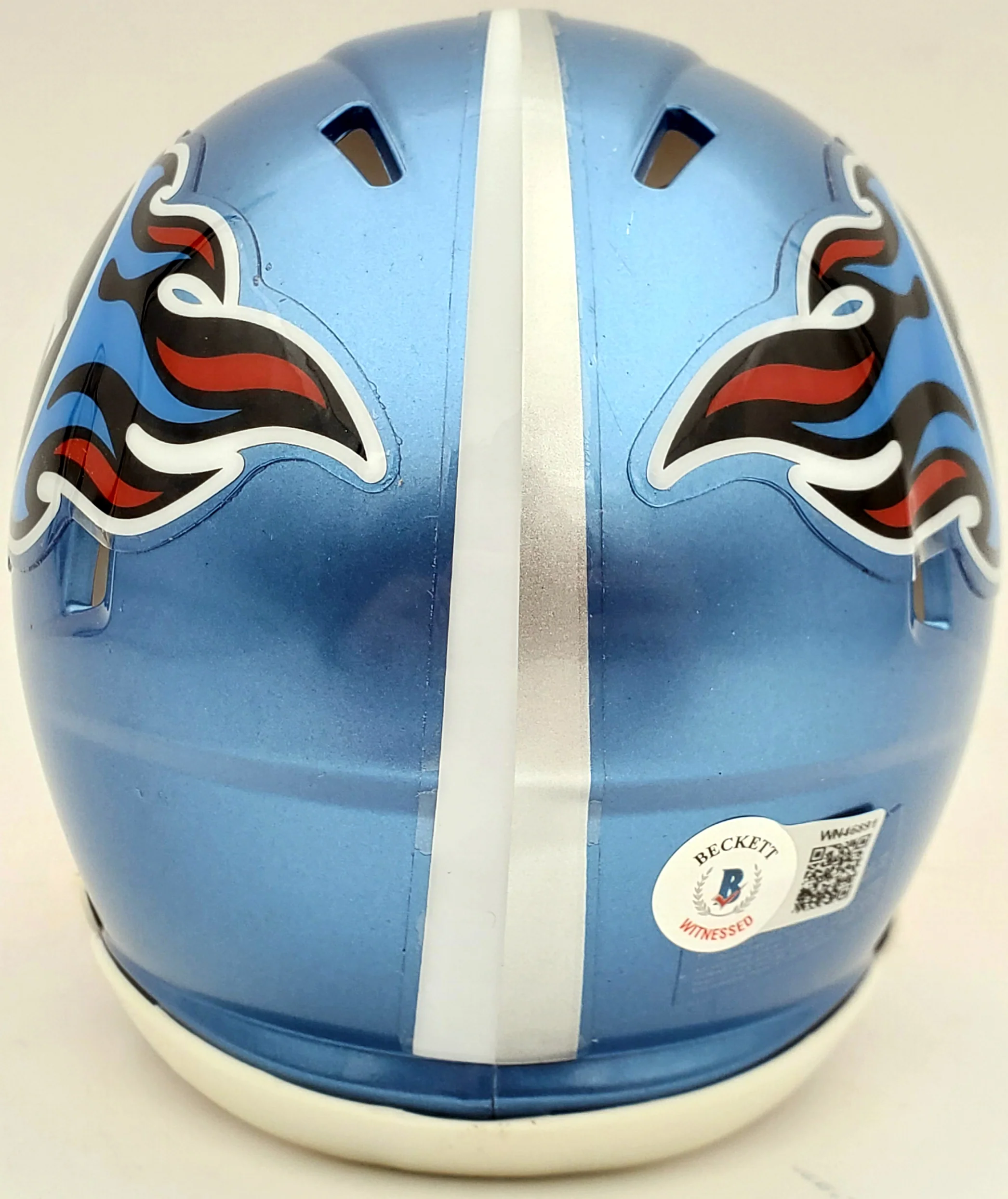 Ryan Tannehill Autographed Tennessee Titans Flash Blue Speed Mini Helmet Beckett BAS QR Stock #197225 - Image 3