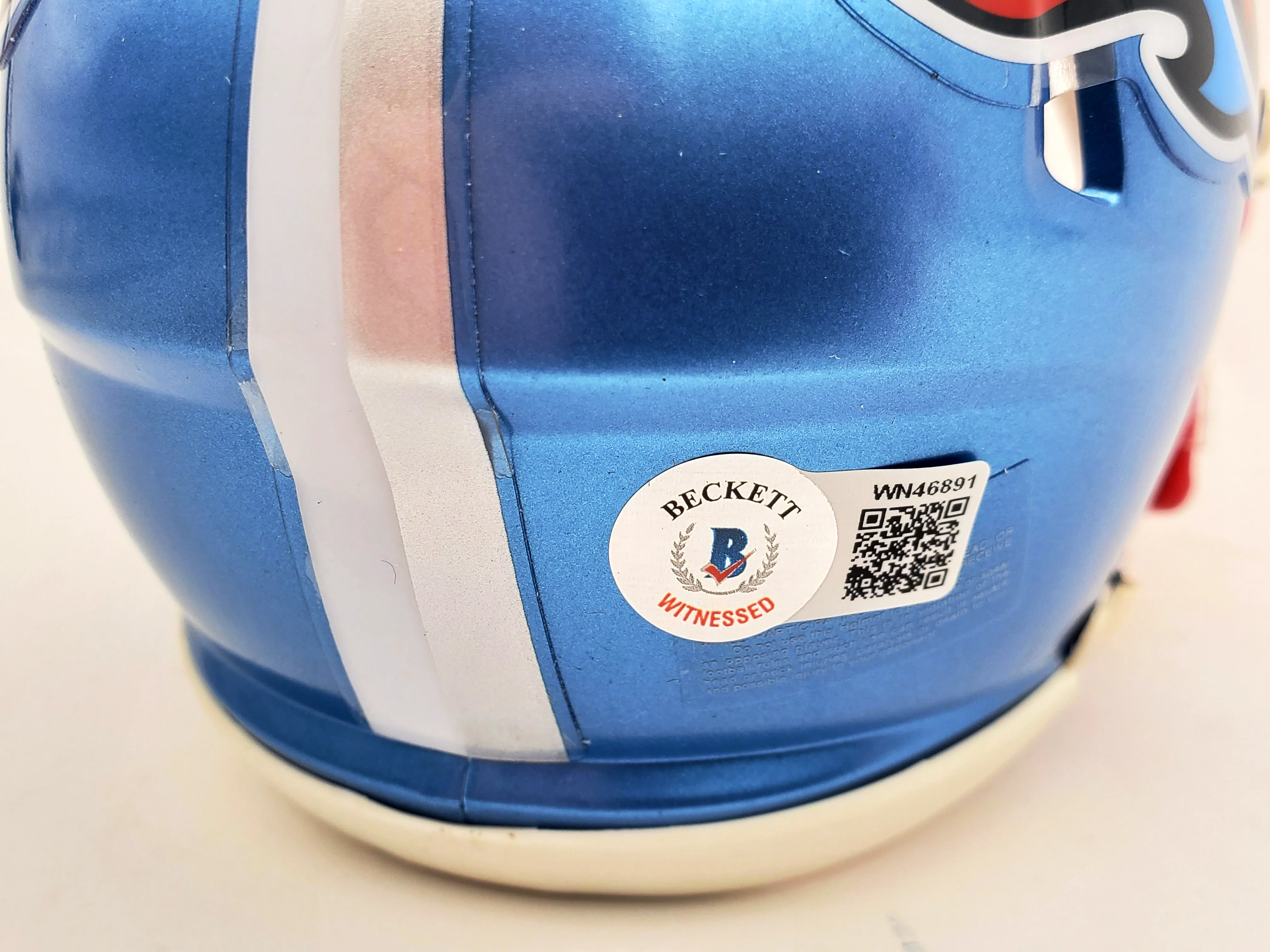 Ryan Tannehill Autographed Tennessee Titans Flash Blue Speed Mini Helmet Beckett BAS QR Stock #197225 - Image 4