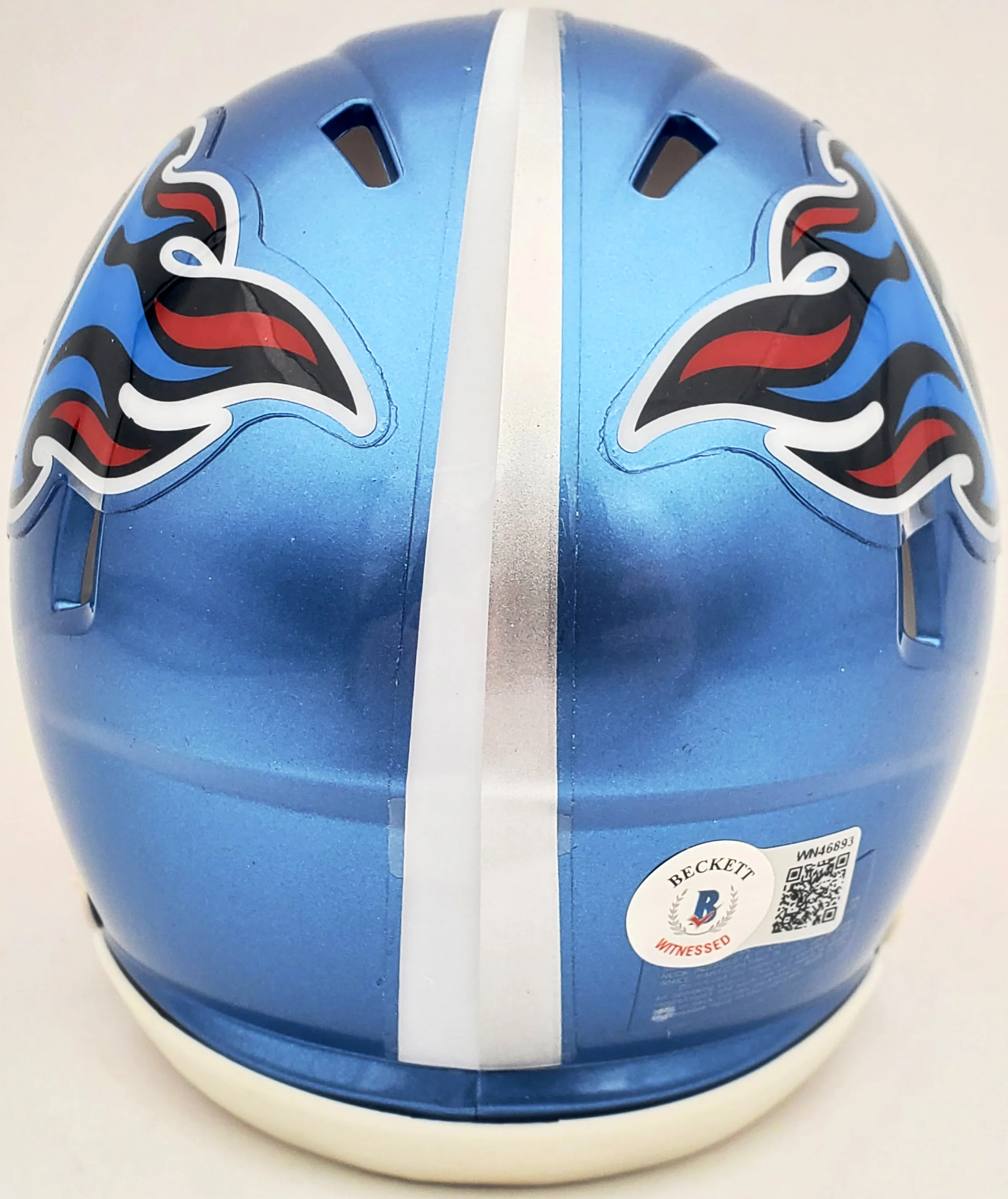 Ryan Tannehill Autographed Tennessee Titans Flash Blue Speed Mini Helmet Beckett BAS QR #WN46893 - Image 3