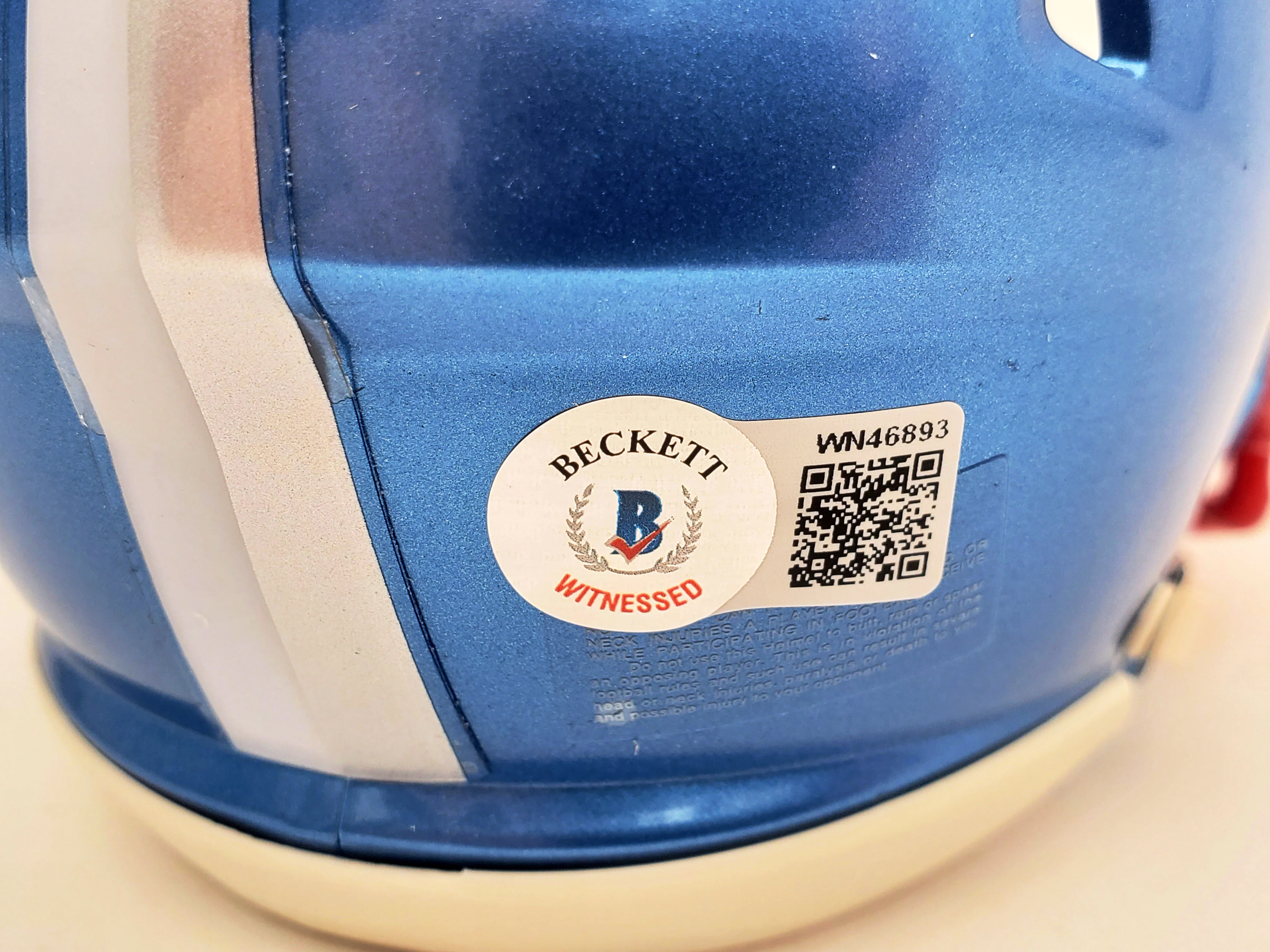 Ryan Tannehill Autographed Tennessee Titans Flash Blue Speed Mini Helmet Beckett BAS QR #WN46893 - Image 4