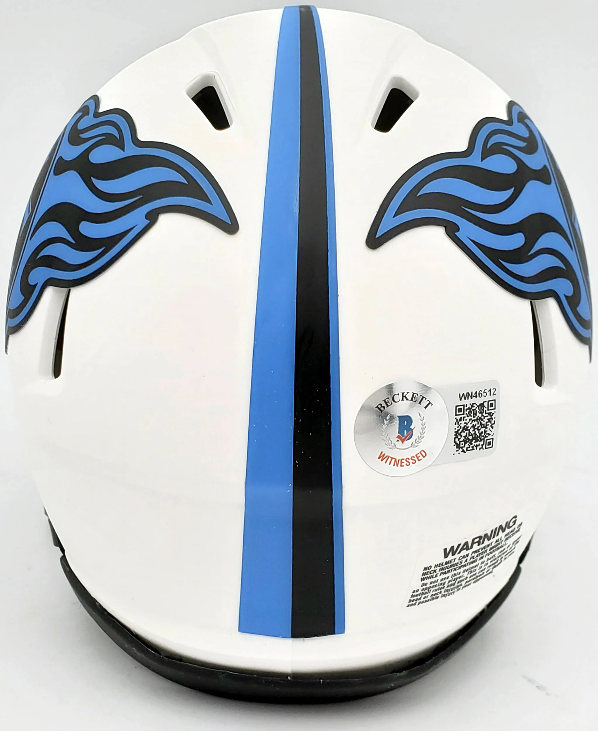 Ryan Tannehill Autographed Tennessee Titans Lunar Eclipse White Speed Mini Helmet Beckett BAS QR Stock #197224 - Image 3
