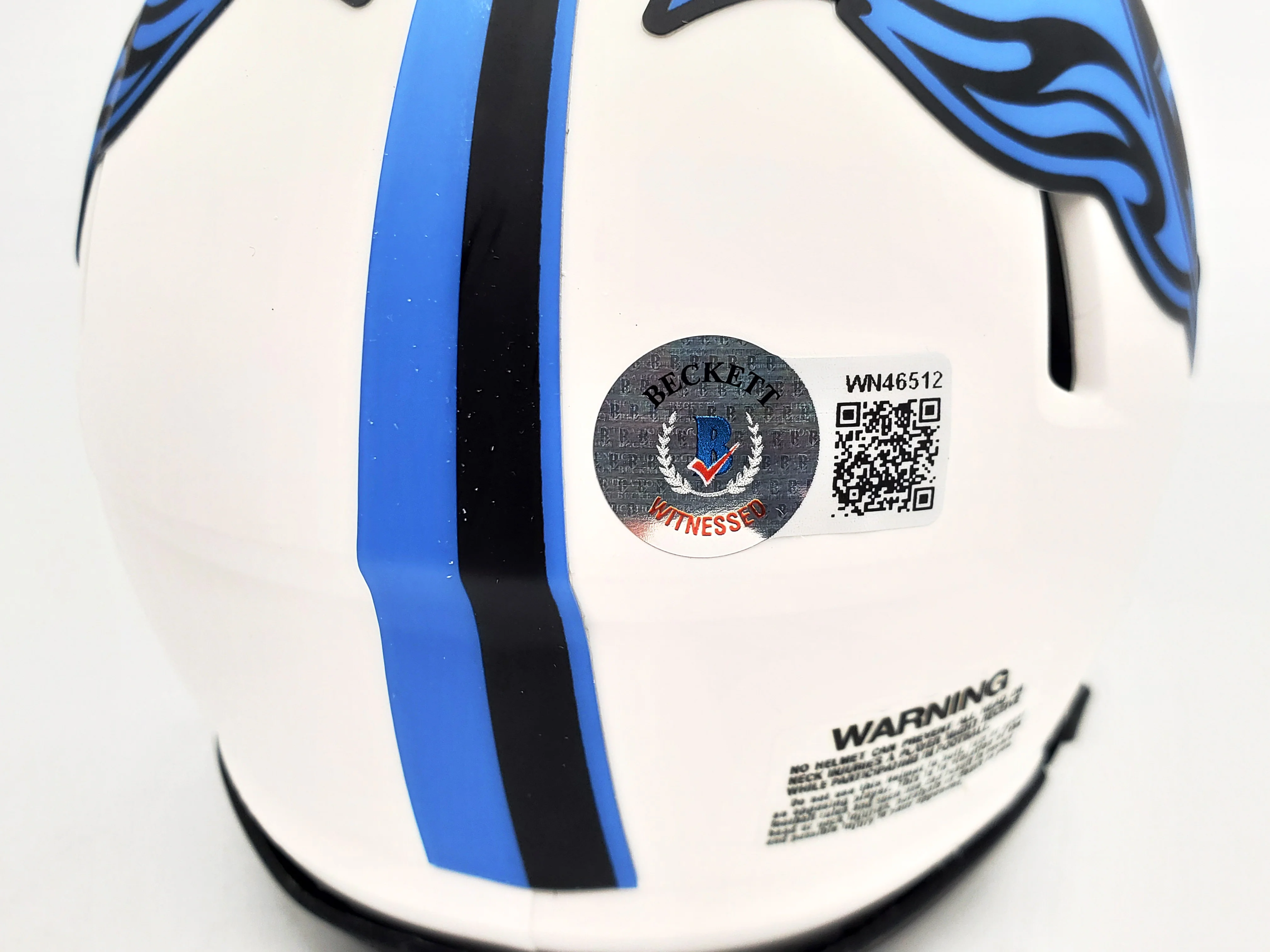 Ryan Tannehill Autographed Tennessee Titans Lunar Eclipse White Speed Mini Helmet Beckett BAS QR Stock #197224 - Image 4
