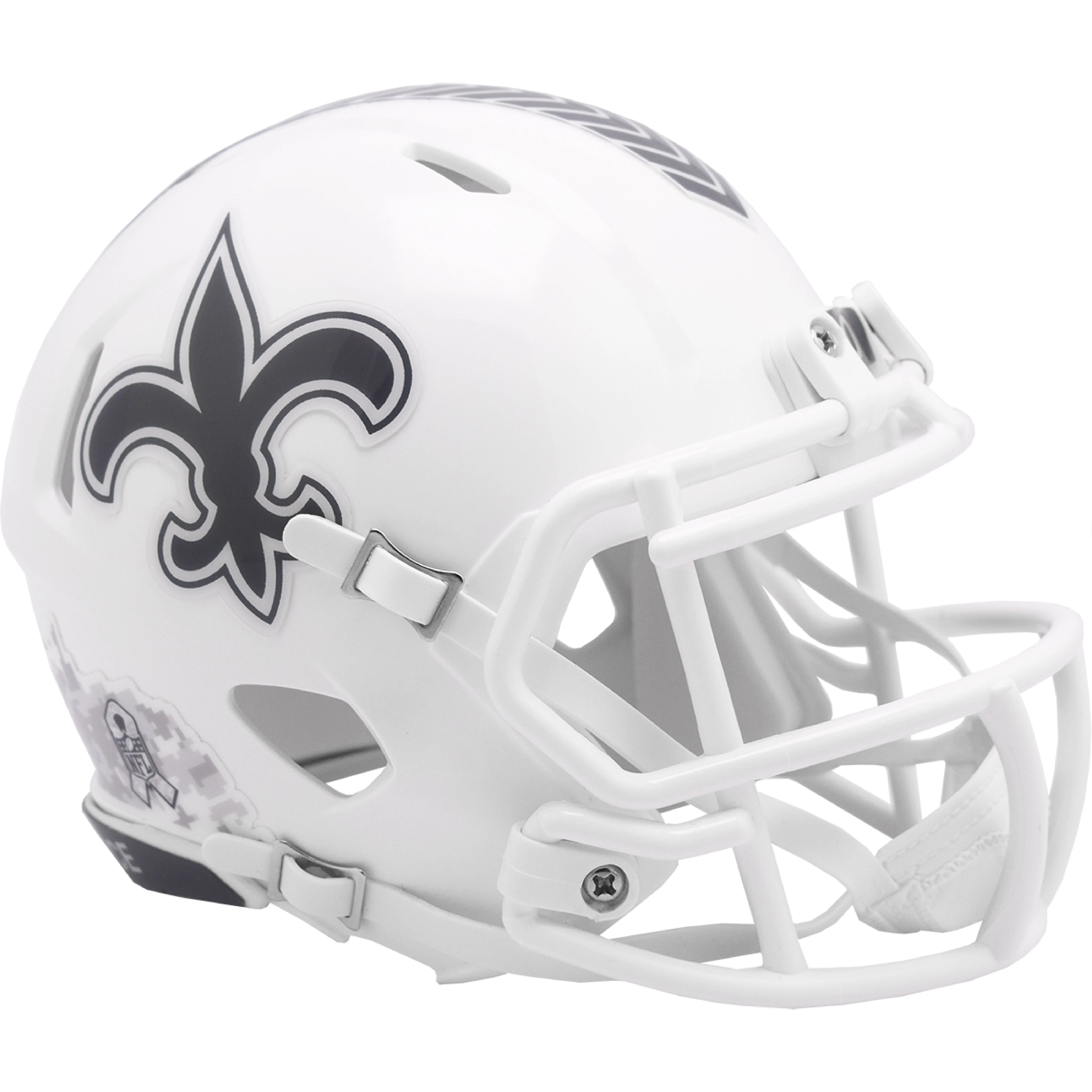 New Orleans Saints 2024 Salute to Service Riddell Speed Mini Football Helmet