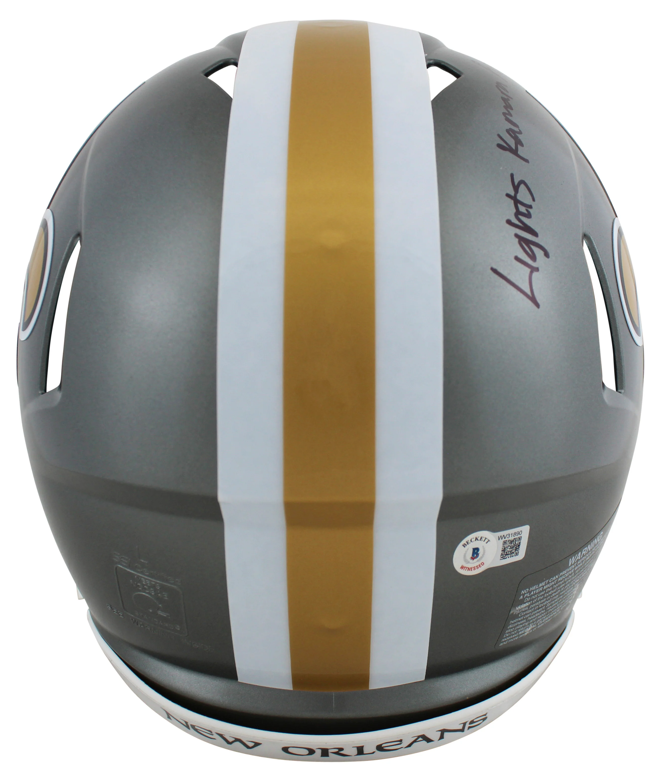 Saints Alvin Kamara "LKA" Signed Flash F/S Speed Proline Helmet W/ Case BAS Wit - Image 4