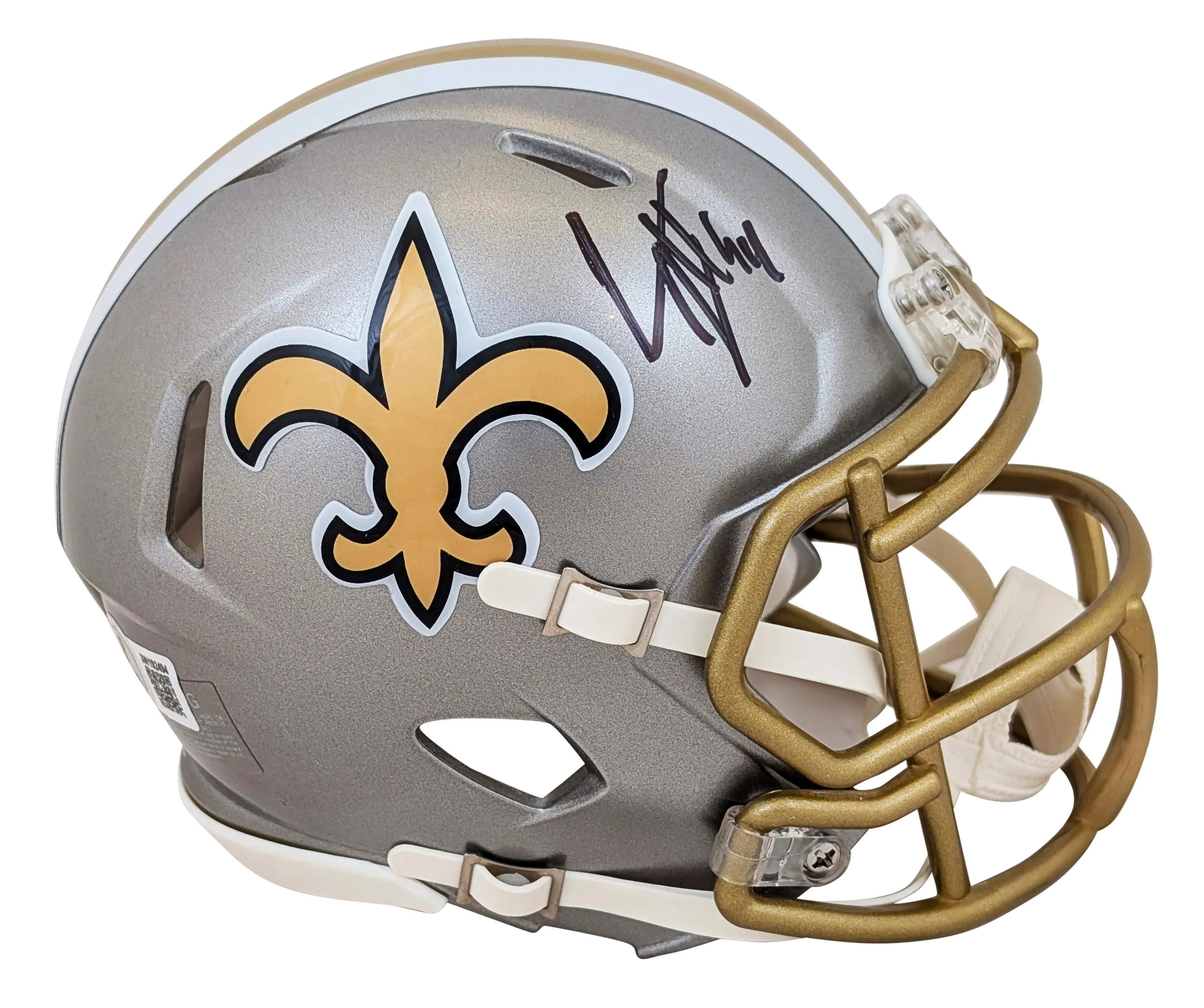 Saints Cameron Jordan Signed Flash Speed Mini Helmet W/ Case BAS Witnessed - Image 3