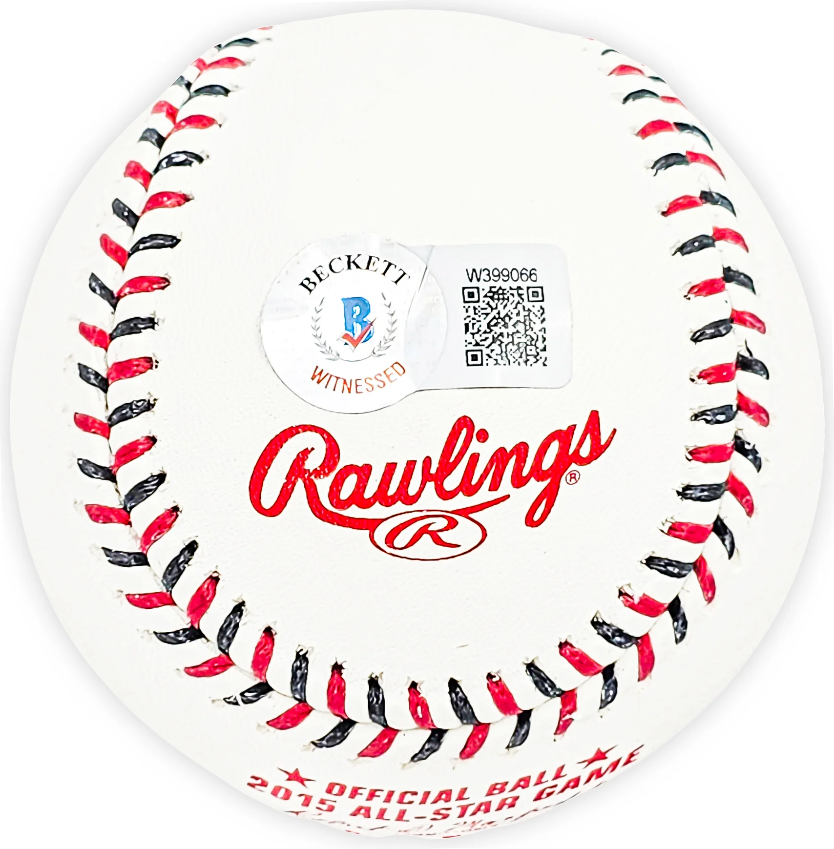 Salvador Perez Autographed Official 2015 All Star Game Logo Game Baseball Kansas City Royals Beckett BAS Witness Stock #216041 - Image 4