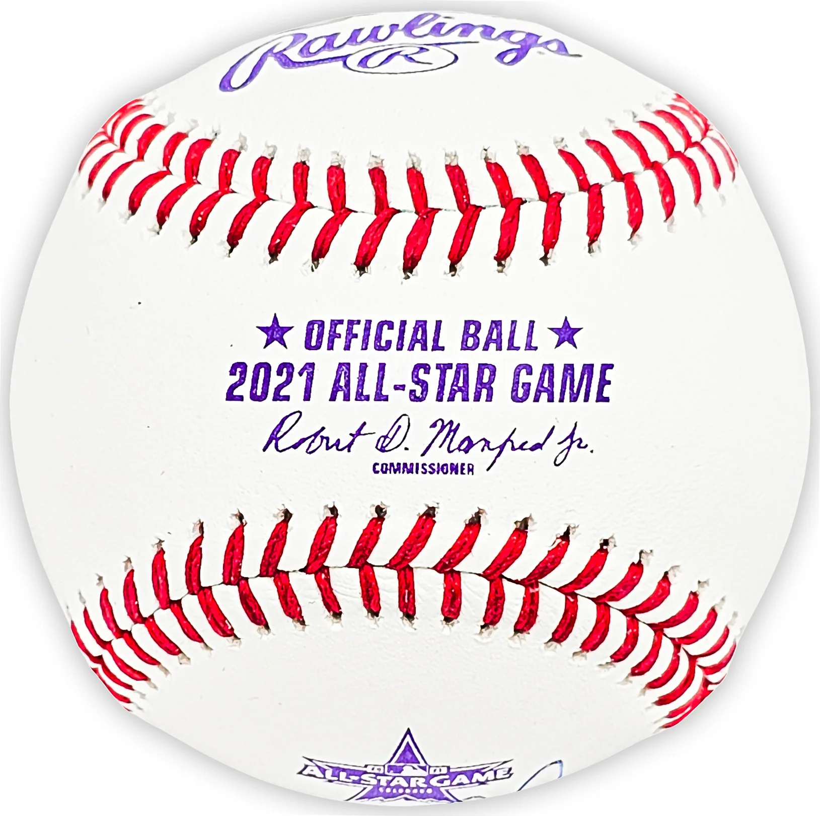 Salvador Perez Autographed Official 2021 All Star Game Logo Game Baseball Kansas City Royals Beckett BAS Witness Stock #216044 - Image 3