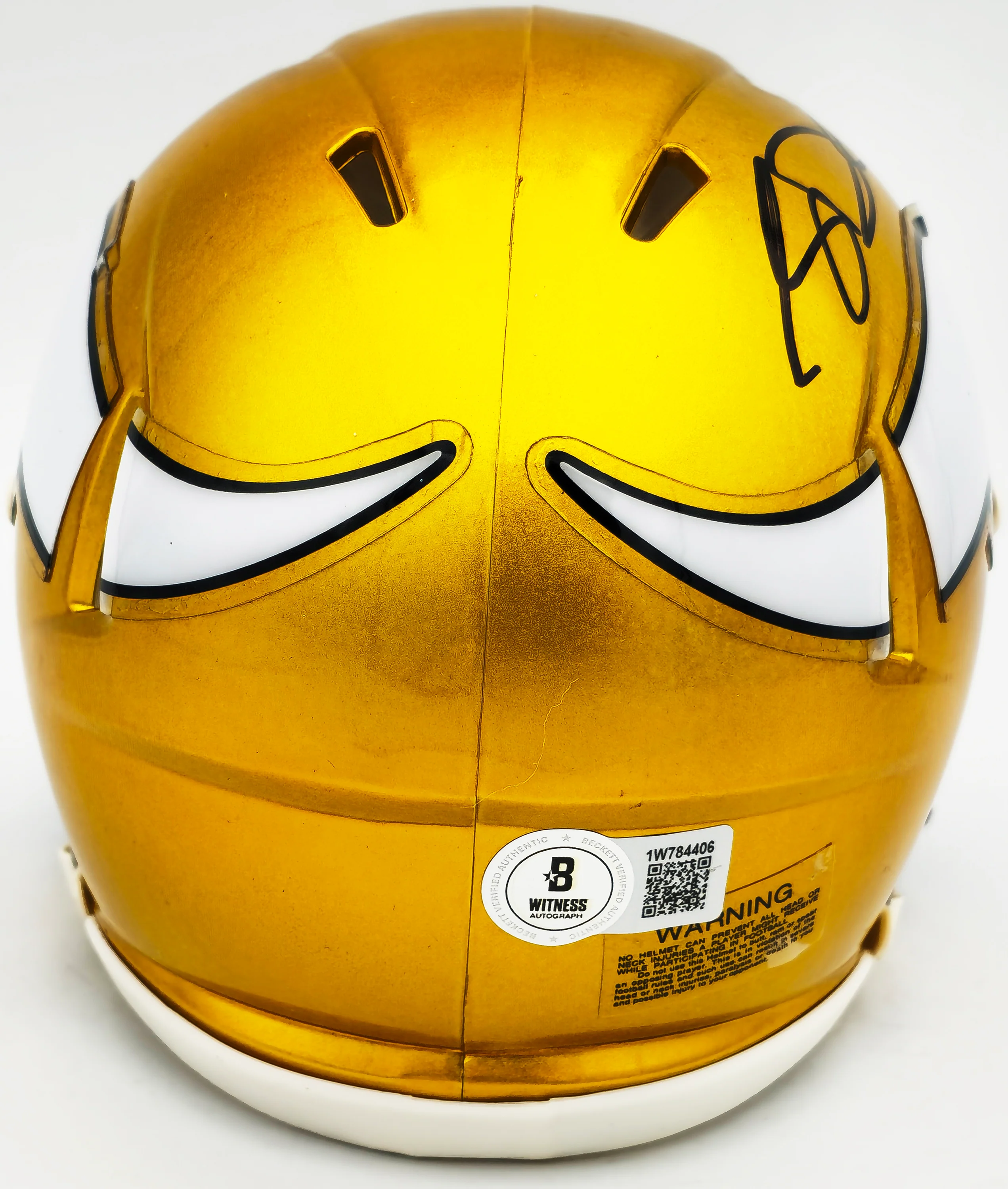 Sam Darnold Autographed Minnesota Vikings Flash Yellow Speed Mini Helmet Beckett BAS Witness Stock #230254 - Image 4