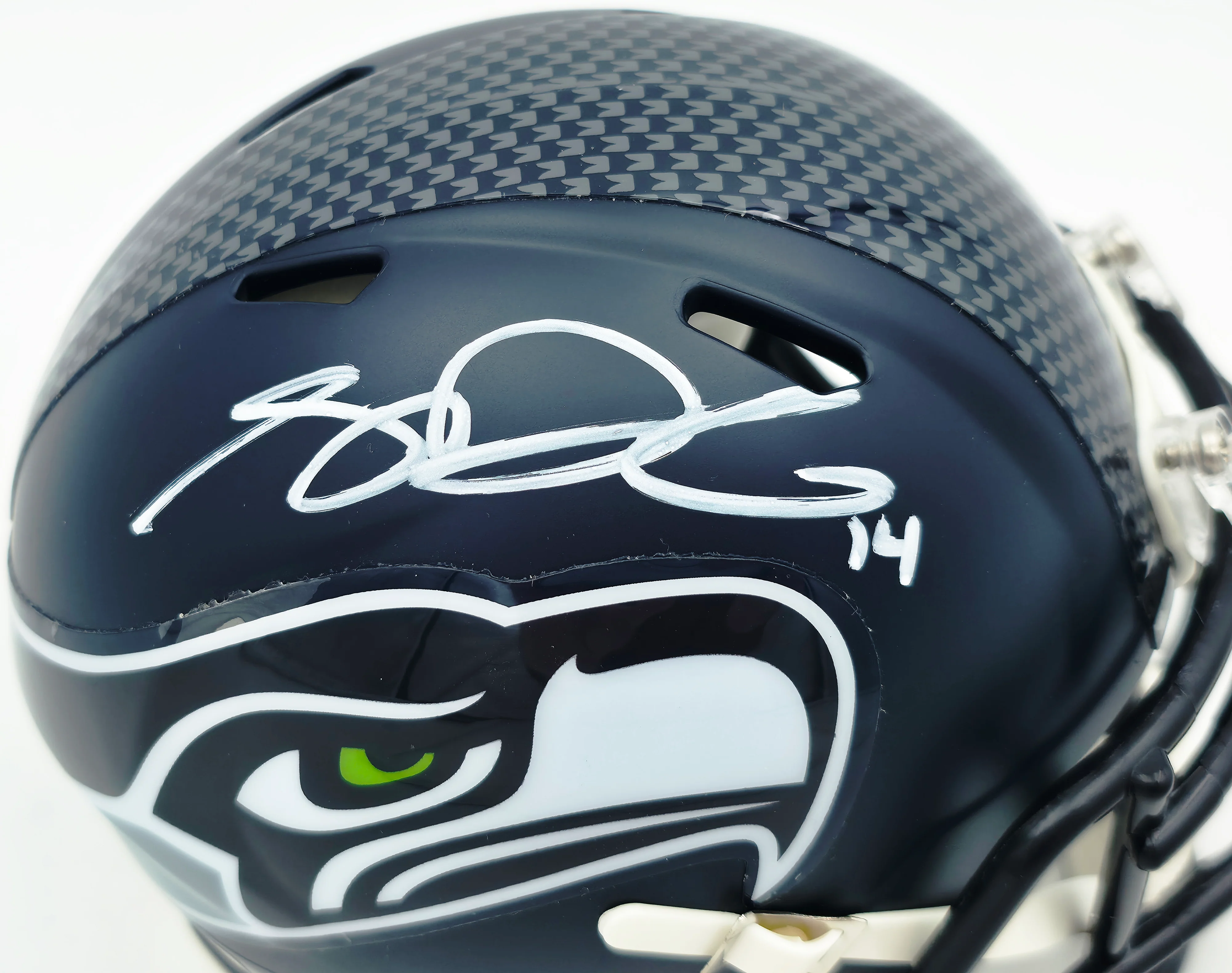 Sam Darnold Autographed Seattle Seahawks Blue Speed Mini Helmet Beckett BAS Witness Stock #261513 - Image 2