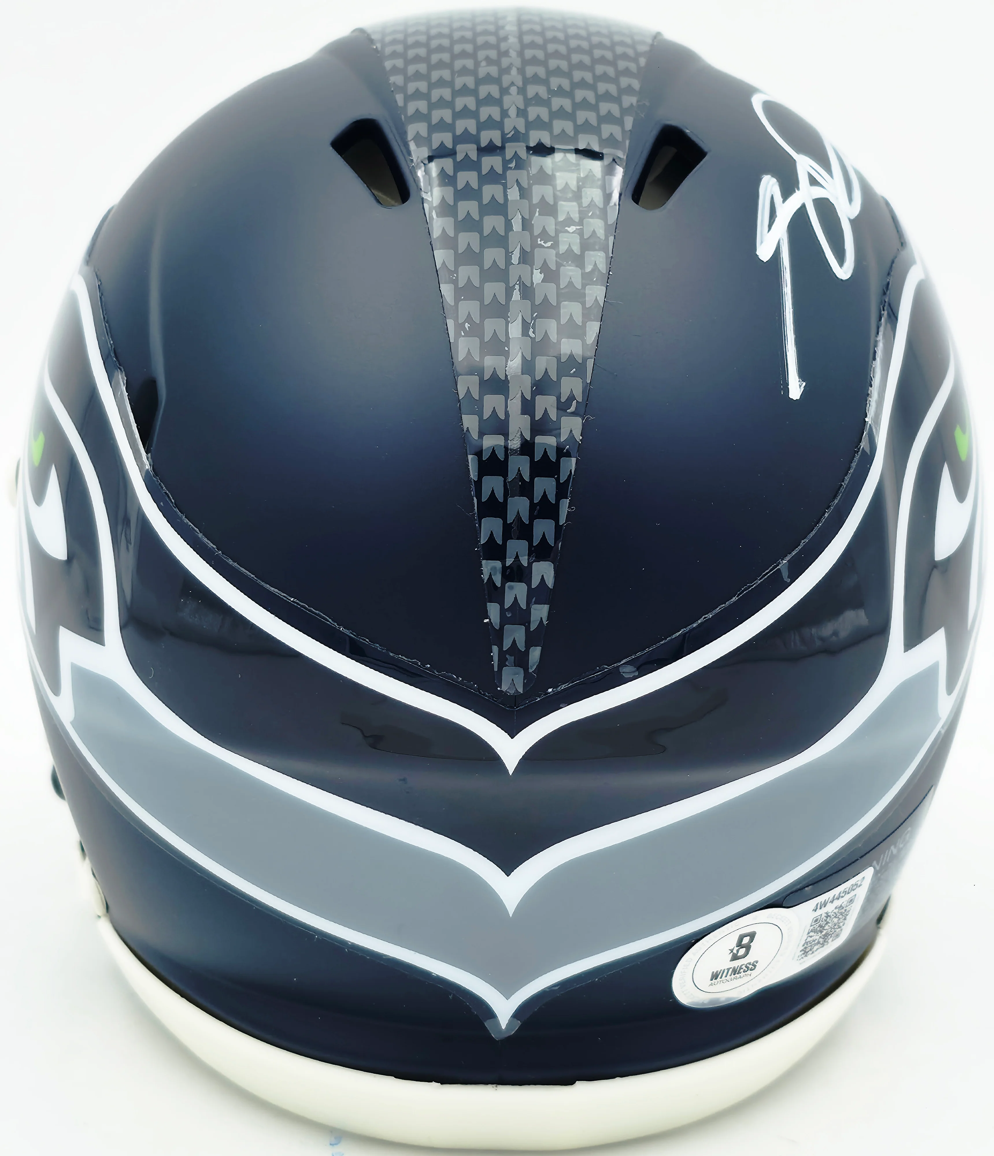 Sam Darnold Autographed Seattle Seahawks Blue Speed Mini Helmet Beckett BAS Witness Stock #261513 - Image 4