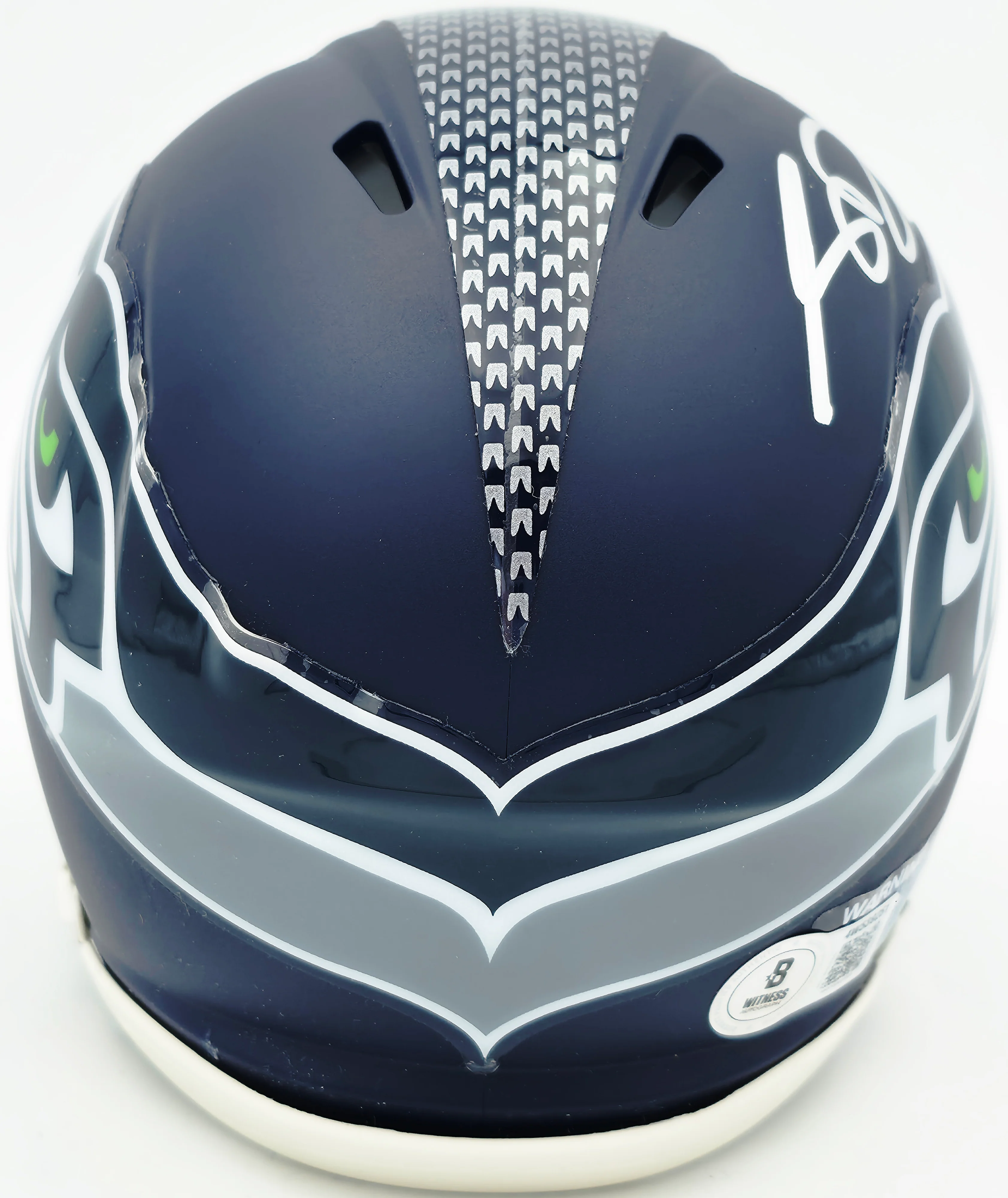 Sam Darnold Autographed Seattle Seahawks Blue Speed Mini Helmet Beckett BAS Witness Stock #261514 - Image 4