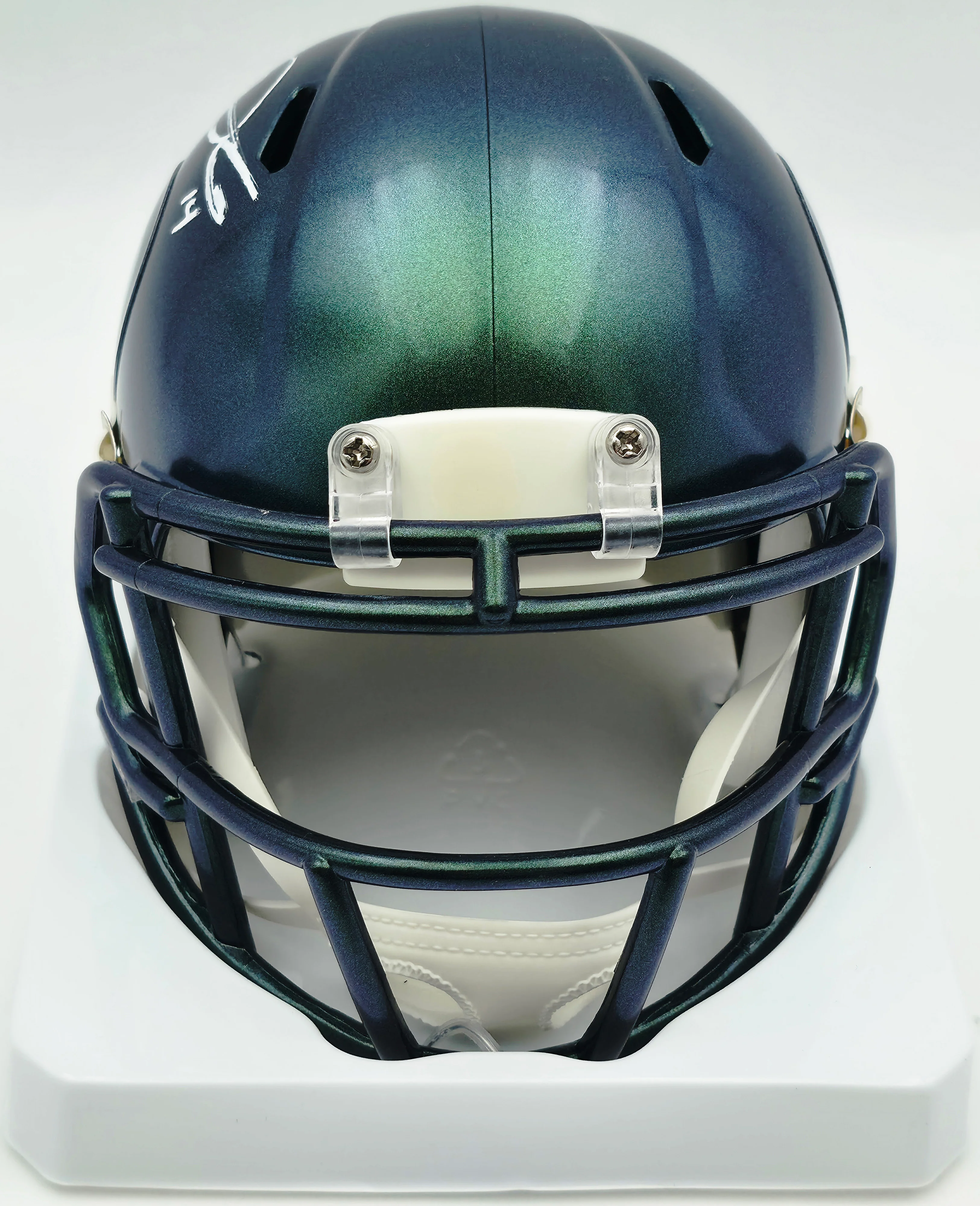 Sam Darnold Autographed Seattle Seahawks Green Rivalries Speed Mini Helmet (Smudged) Beckett BAS Witness #4W539944 - Image 3