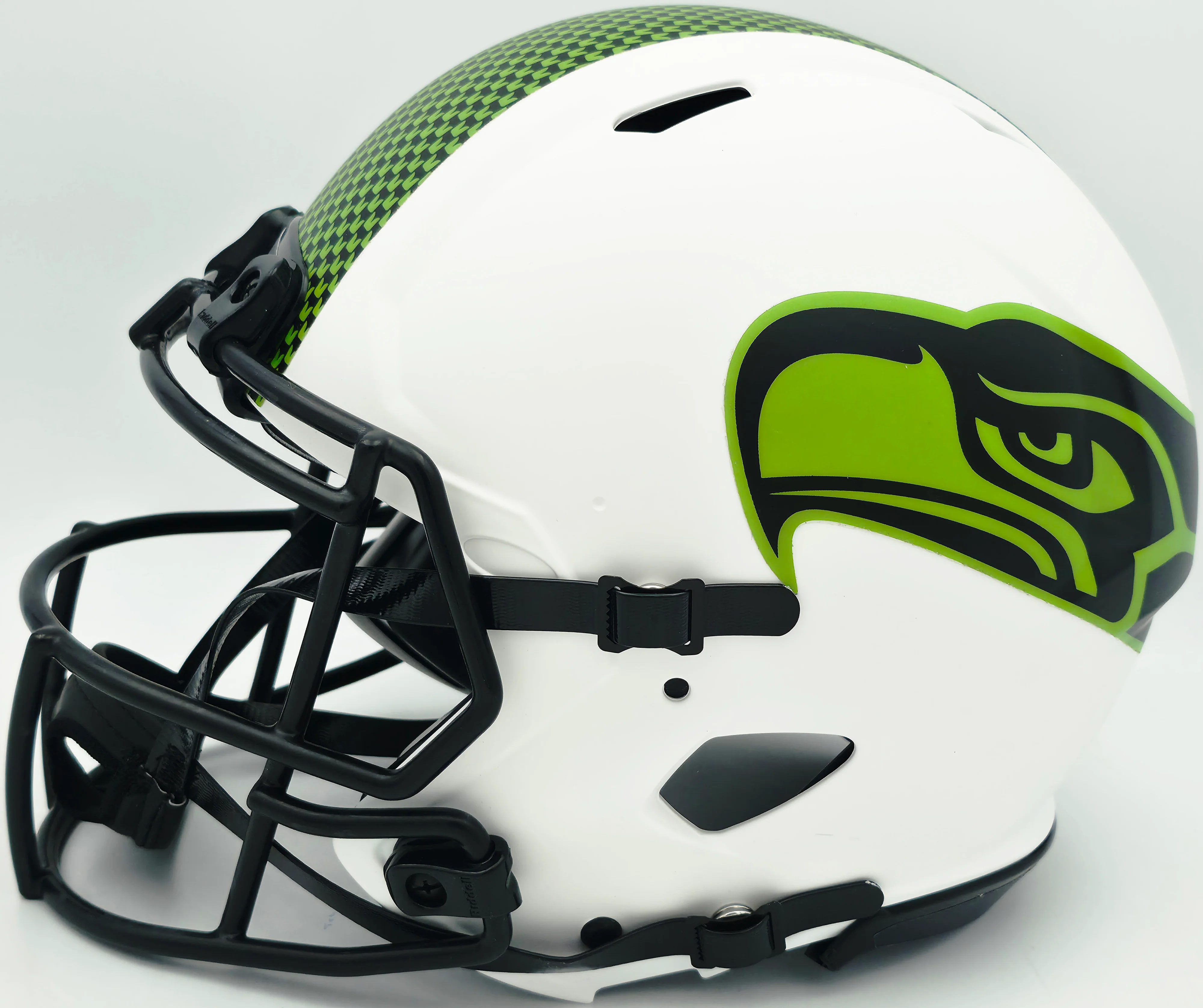 Sam Darnold Autographed Seattle Seahawks Lunar Eclipse White Full Size Speed Authentic Helmet "SB LX Champs" Beckett BAS Witness Stock #261510 - Image 5