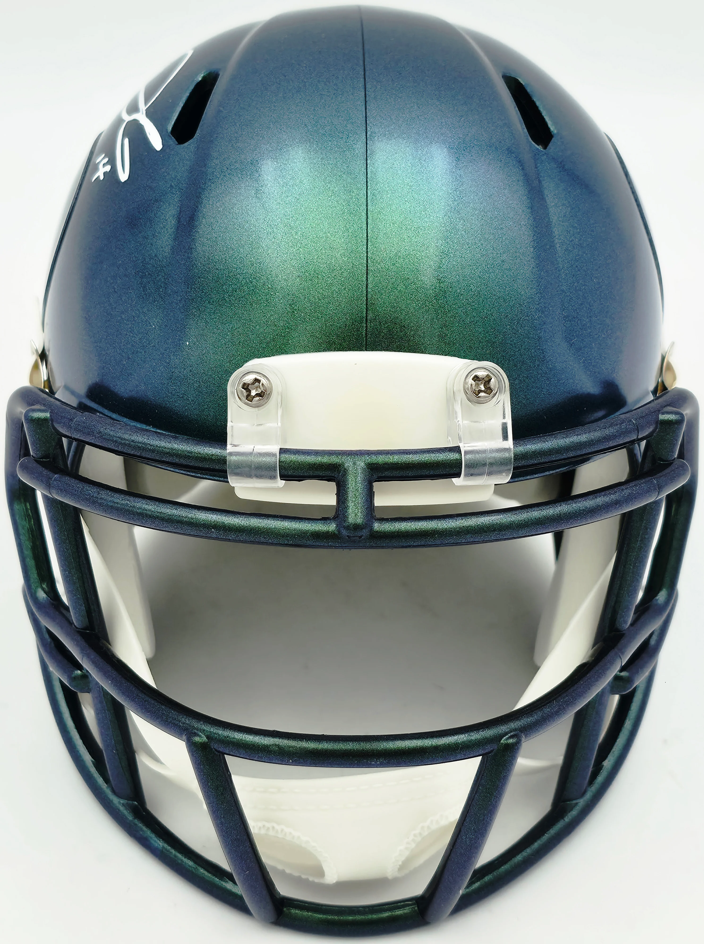 Sam Darnold Autographed Seattle Seahawks Metallic Green Rivalries Speed Mini Helmet Beckett BAS Witness Stock #261846 - Image 3