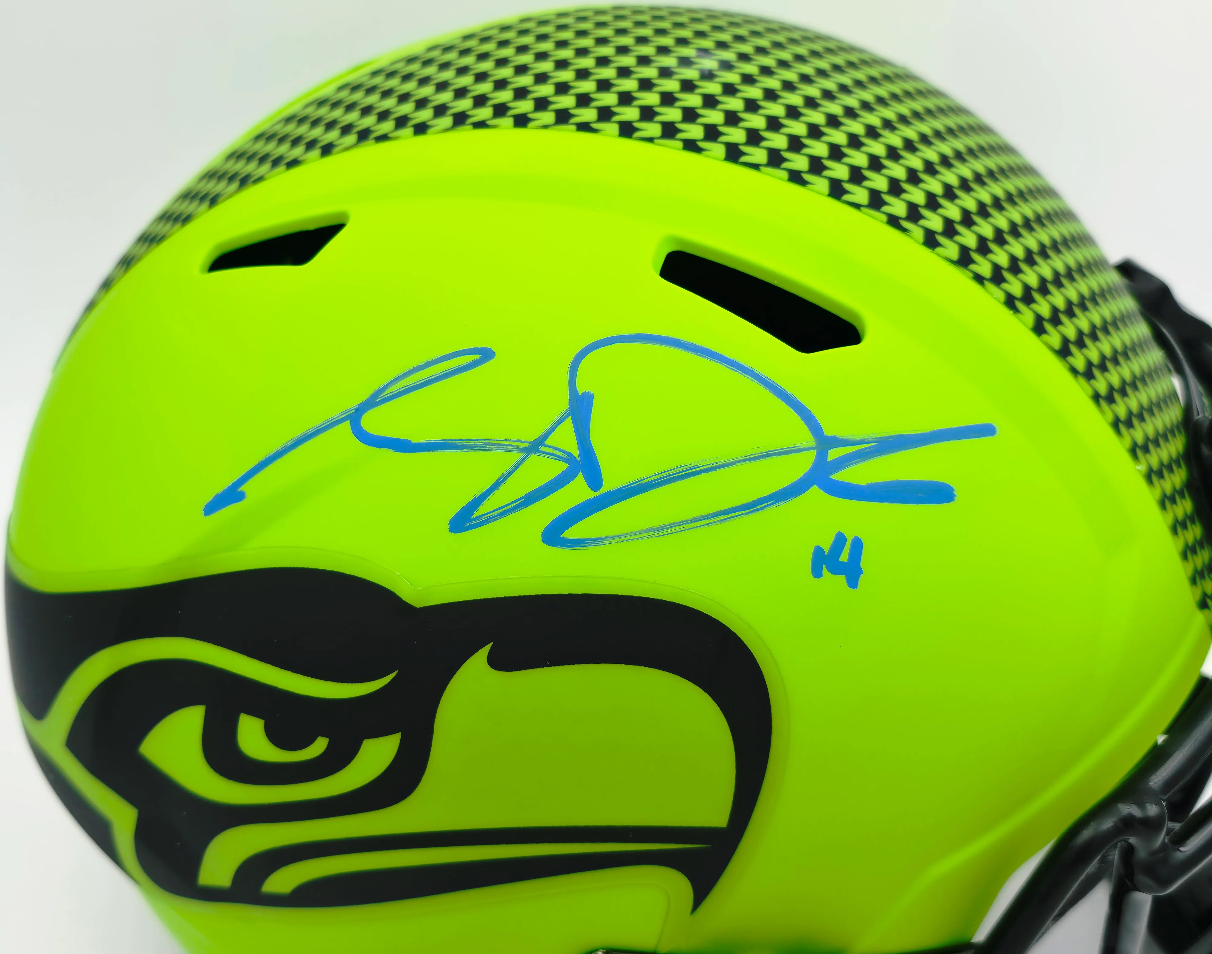 Sam Darnold Autographed Seattle Seahawks Rave Green Full Size Speed Replica Helmet Beckett BAS Witness Stock #261512 - Image 2