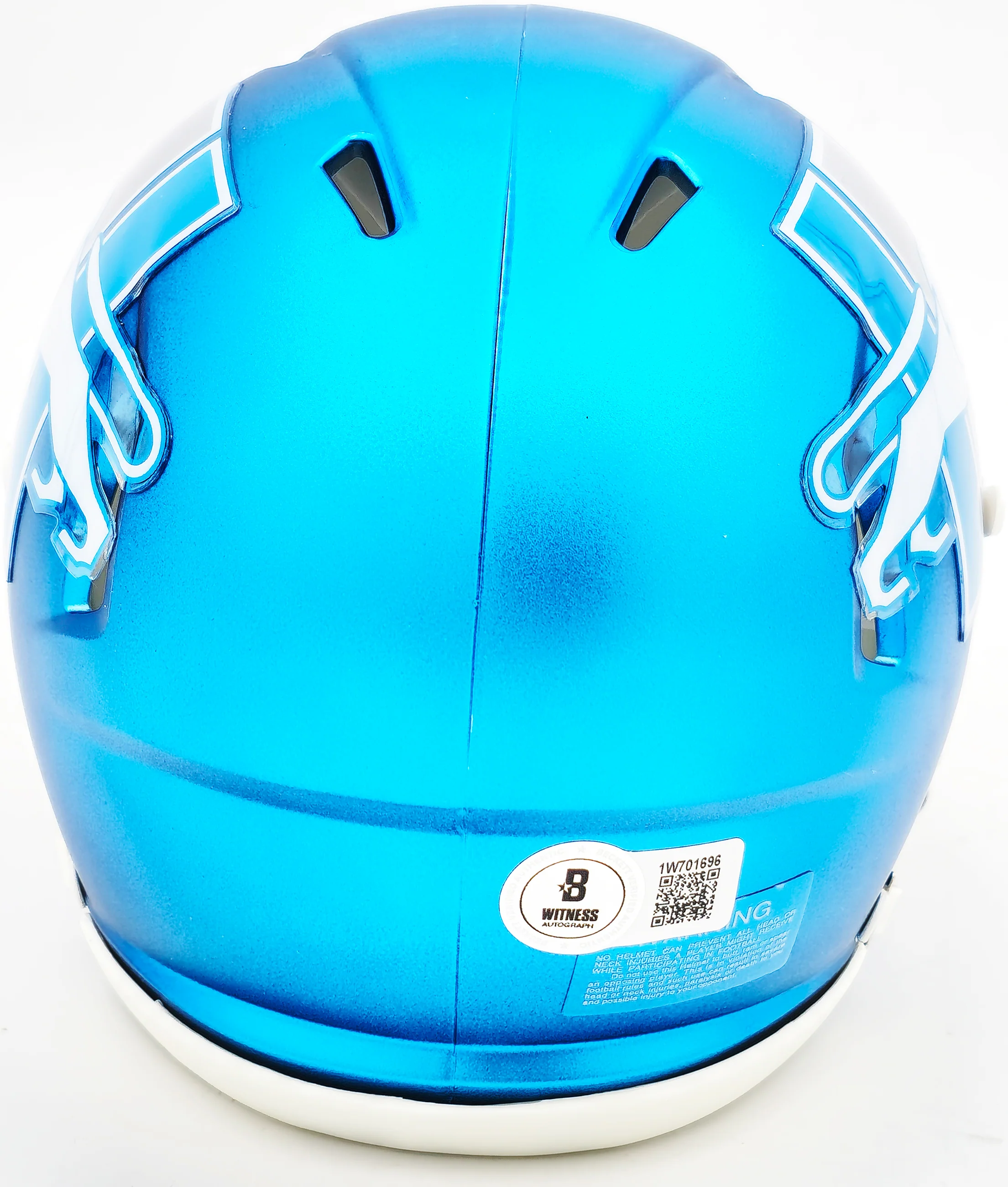 Sam LaPorta Autographed Detroit Lions Flat Matte Blue 2023 Alternate Speed Mini Helmet Beckett BAS Witness Stock #230027 - Image 4
