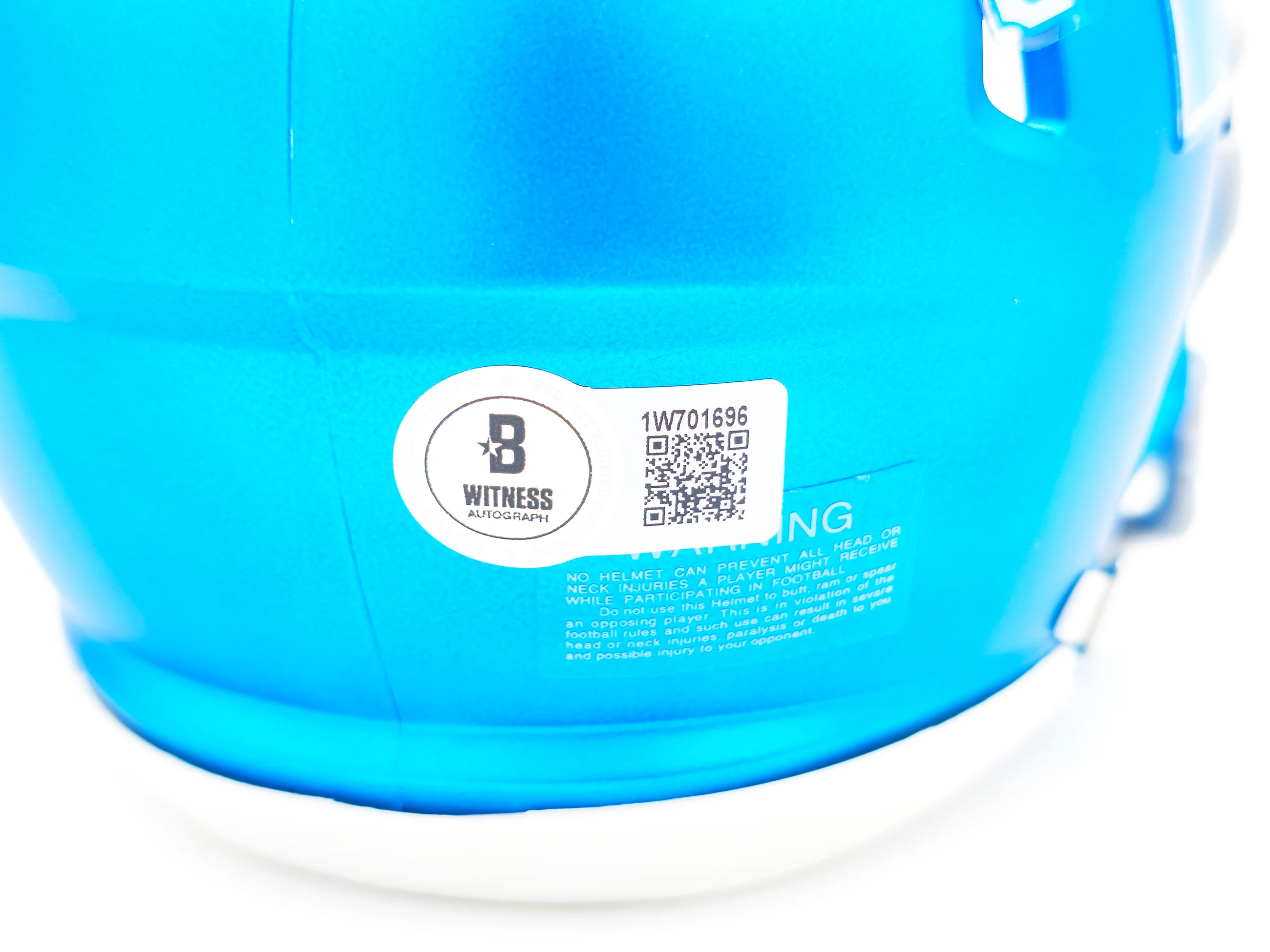 Sam LaPorta Autographed Detroit Lions Flat Matte Blue 2023 Alternate Speed Mini Helmet Beckett BAS Witness Stock #230027 - Image 5