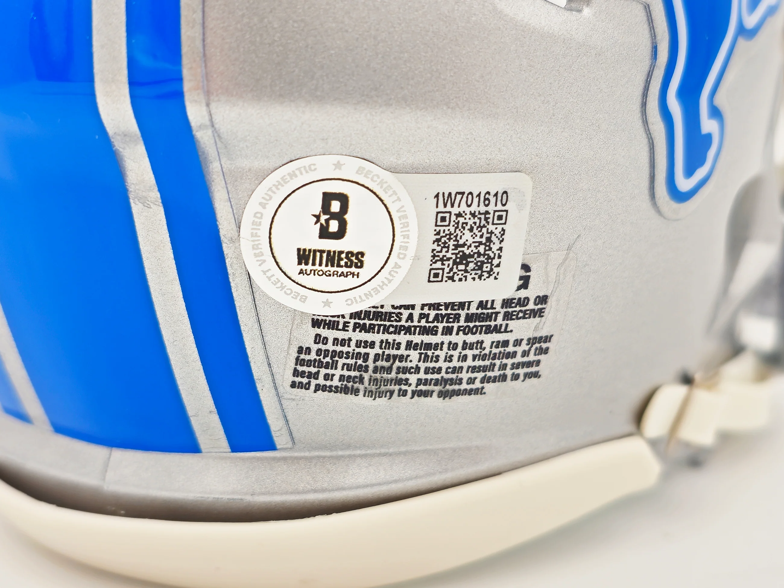 Sam LaPorta Autographed Detroit Lions Silver Speed Mini Helmet Beckett BAS Witness Stock #230026 - Image 5