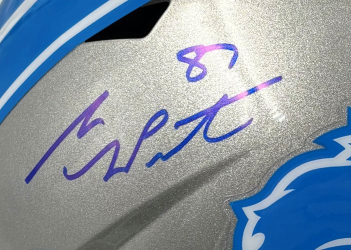 Sam LaPorta Signed Detroit Lions Full Size Speed Replica Helmet BAS w/ Case - Image 2
