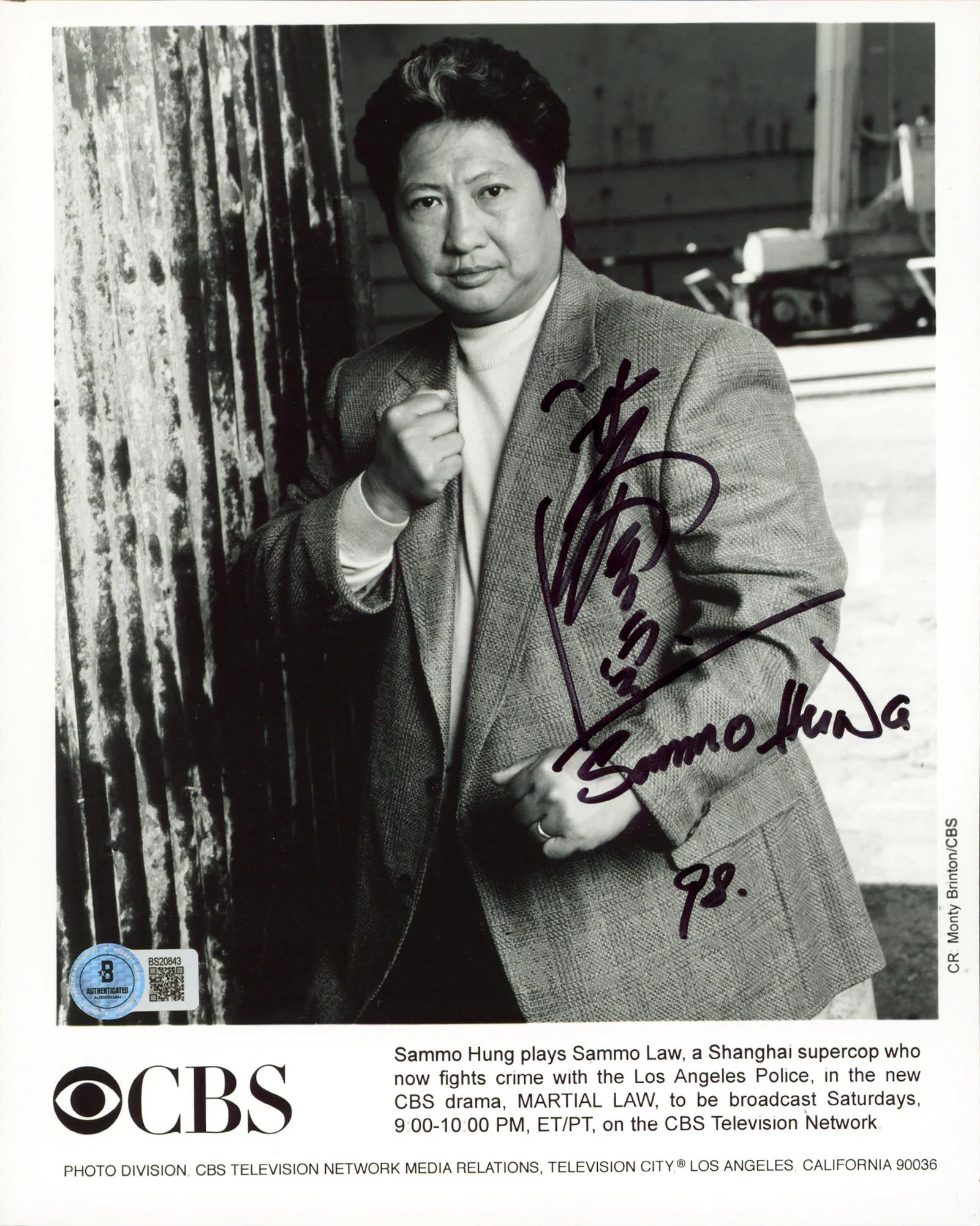 Sammo Hung Martial Law Authentic Signed 8x10 Vertical Photo BAS #BS20843 - Image 2