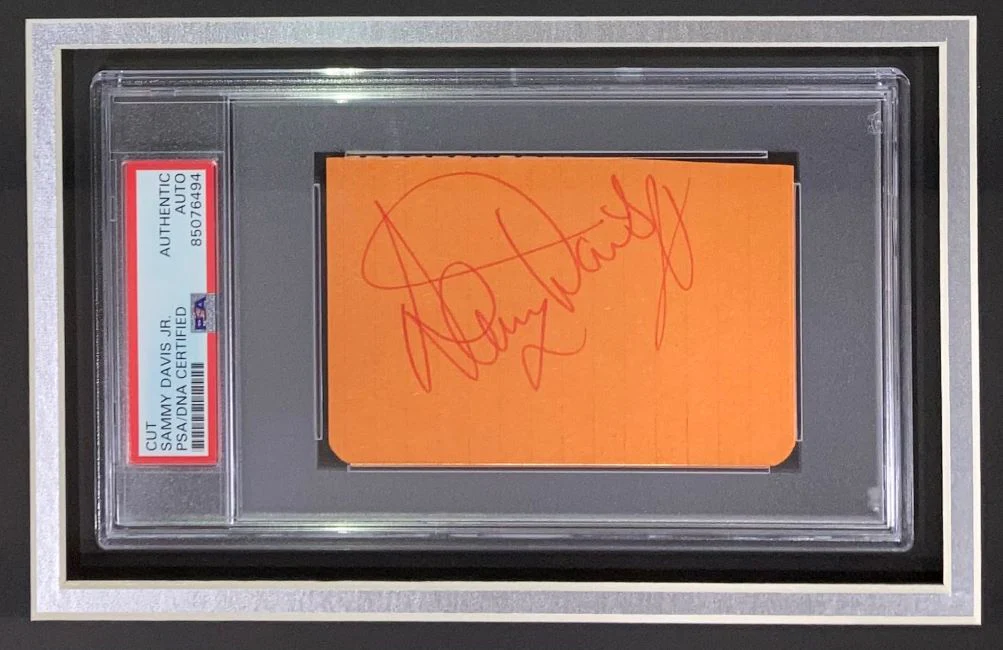 Sammy Davis Jr Signed Framed Slabbed Rat Pack Cut Signature PSA/DNA 85076494 - Image 2