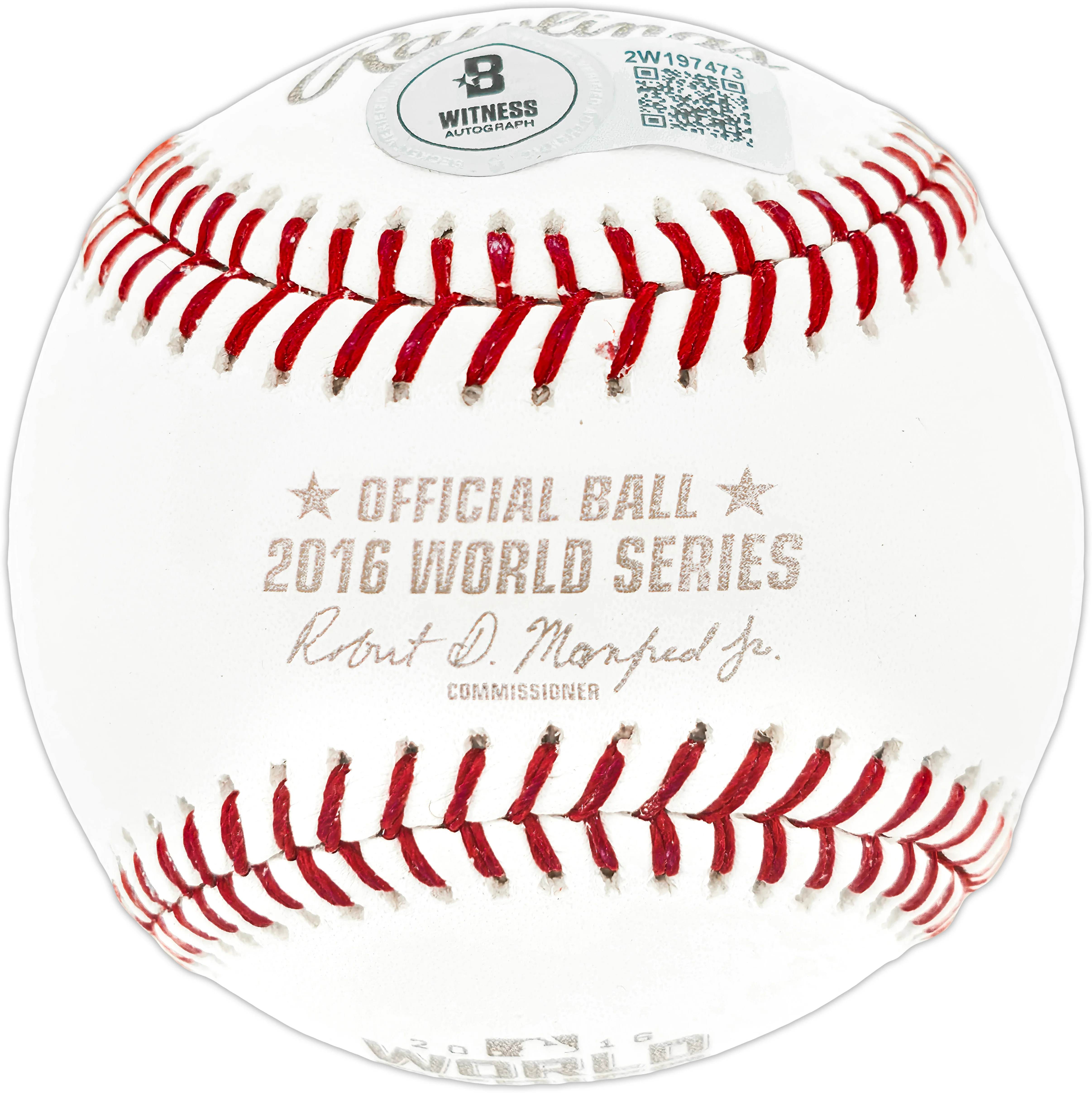 Sammy Sosa Autographed 2016 World Series Logo MLB Baseball Chicago Cubs Beckett BAS Witness Stock #244049 - Image 2