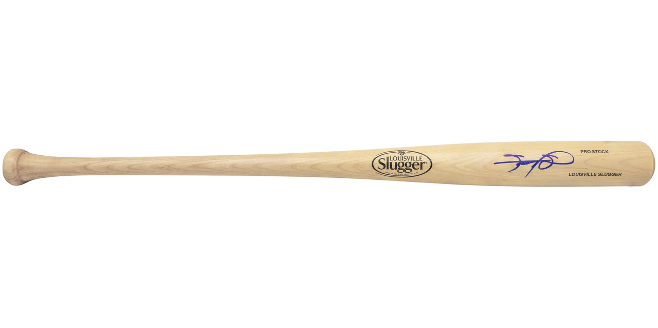 Sammy Sosa Autographed Blonde Louisville Slugger Pro Stock Baseball Bat Chicago Cubs Beckett BAS Witness Stock #236675 - Image 5