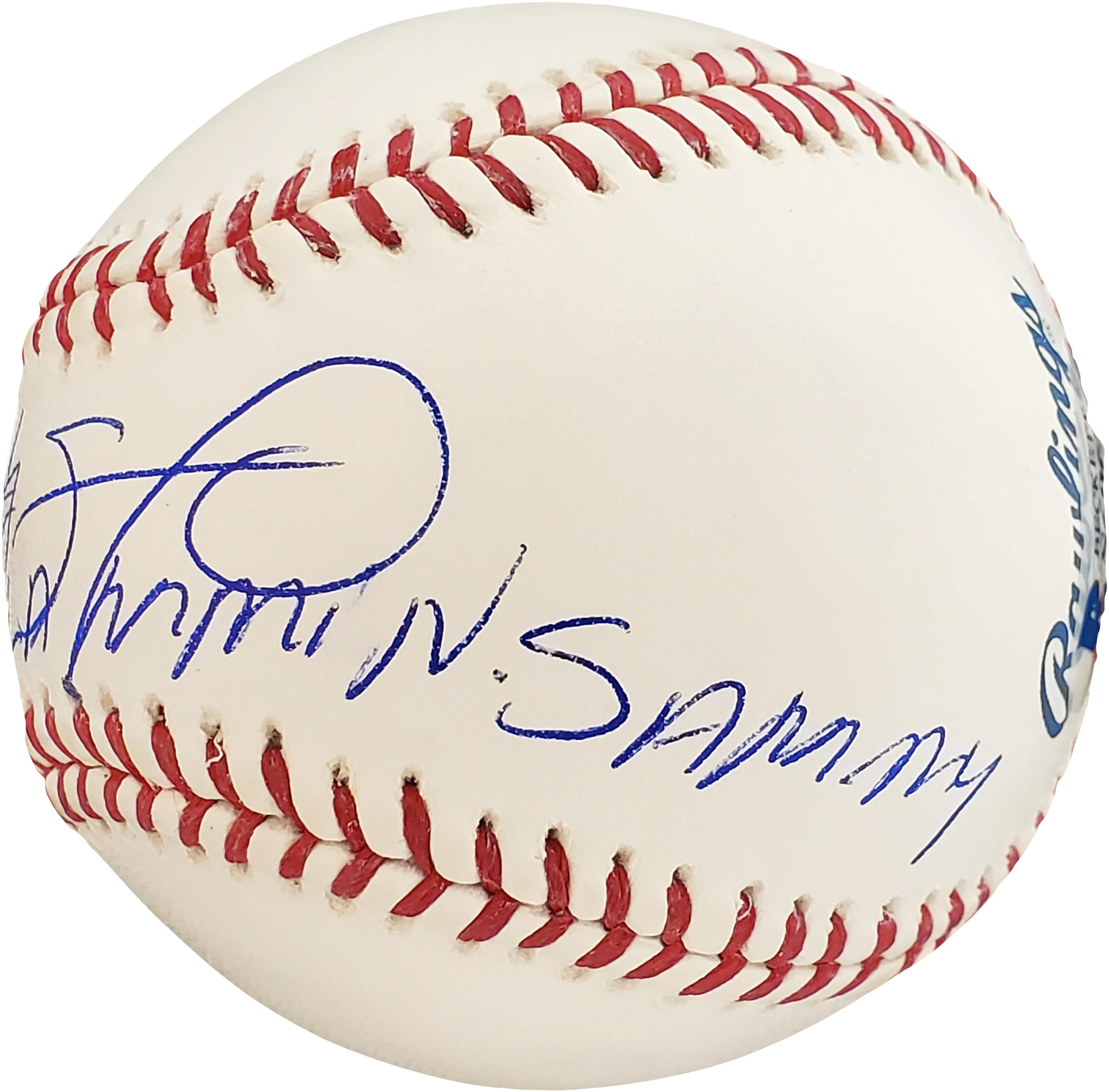 Sammy Sosa Autographed Official MLB Baseball Chicago Cubs "Slammin Sammy" Beckett BAS Stock #177578 - Image 3
