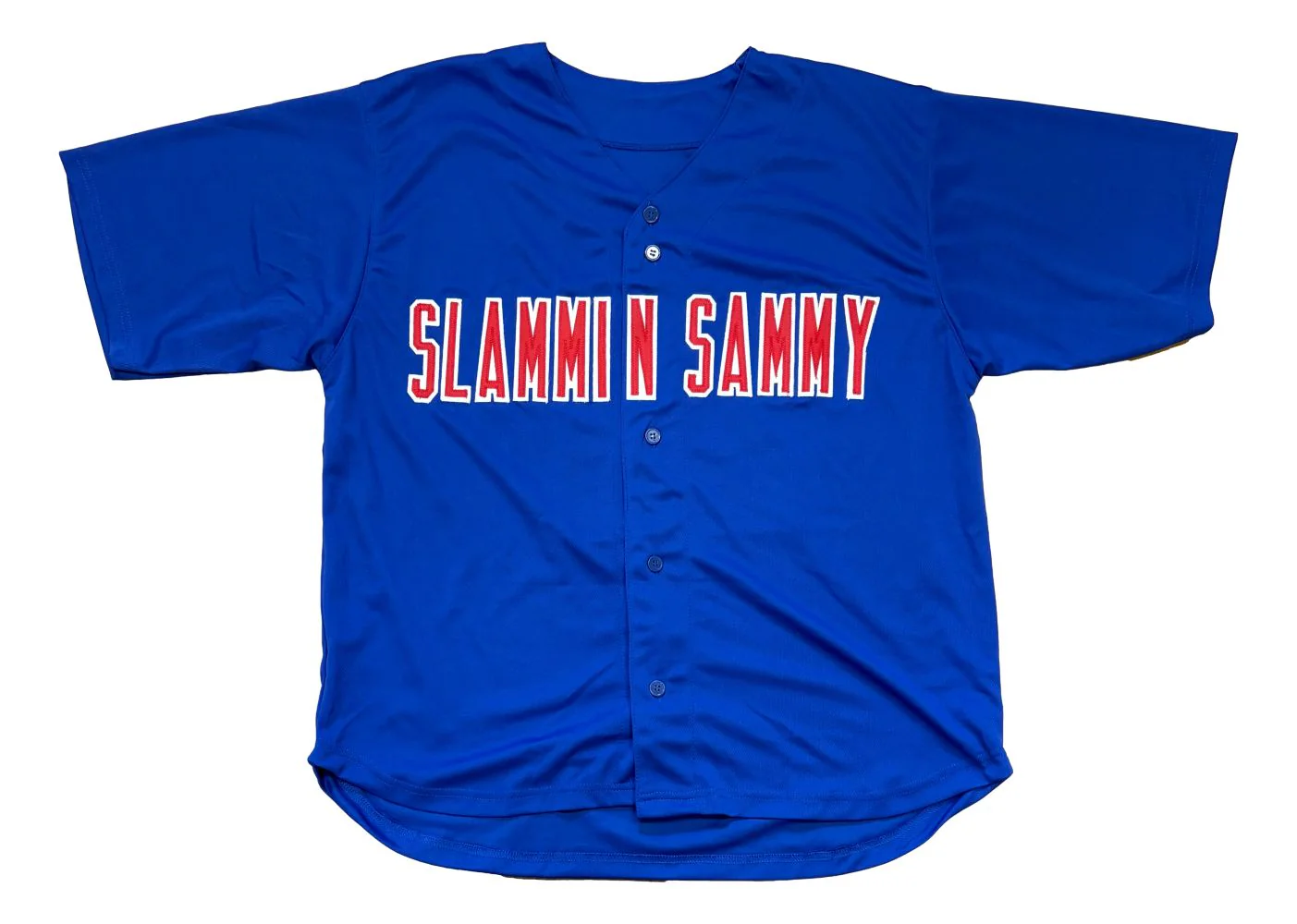 Sammy Sosa Chicago Signed Blue Slammin Sammy Baseball Jersey BAS - Image 3