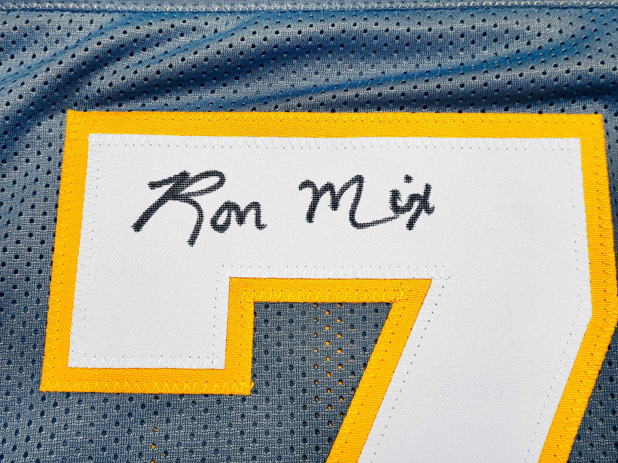 San Diego Chargers Ron Mix Autographed Blue Jersey "HOF 1979" Beckett BAS Witness Stock #230001 - Image 4