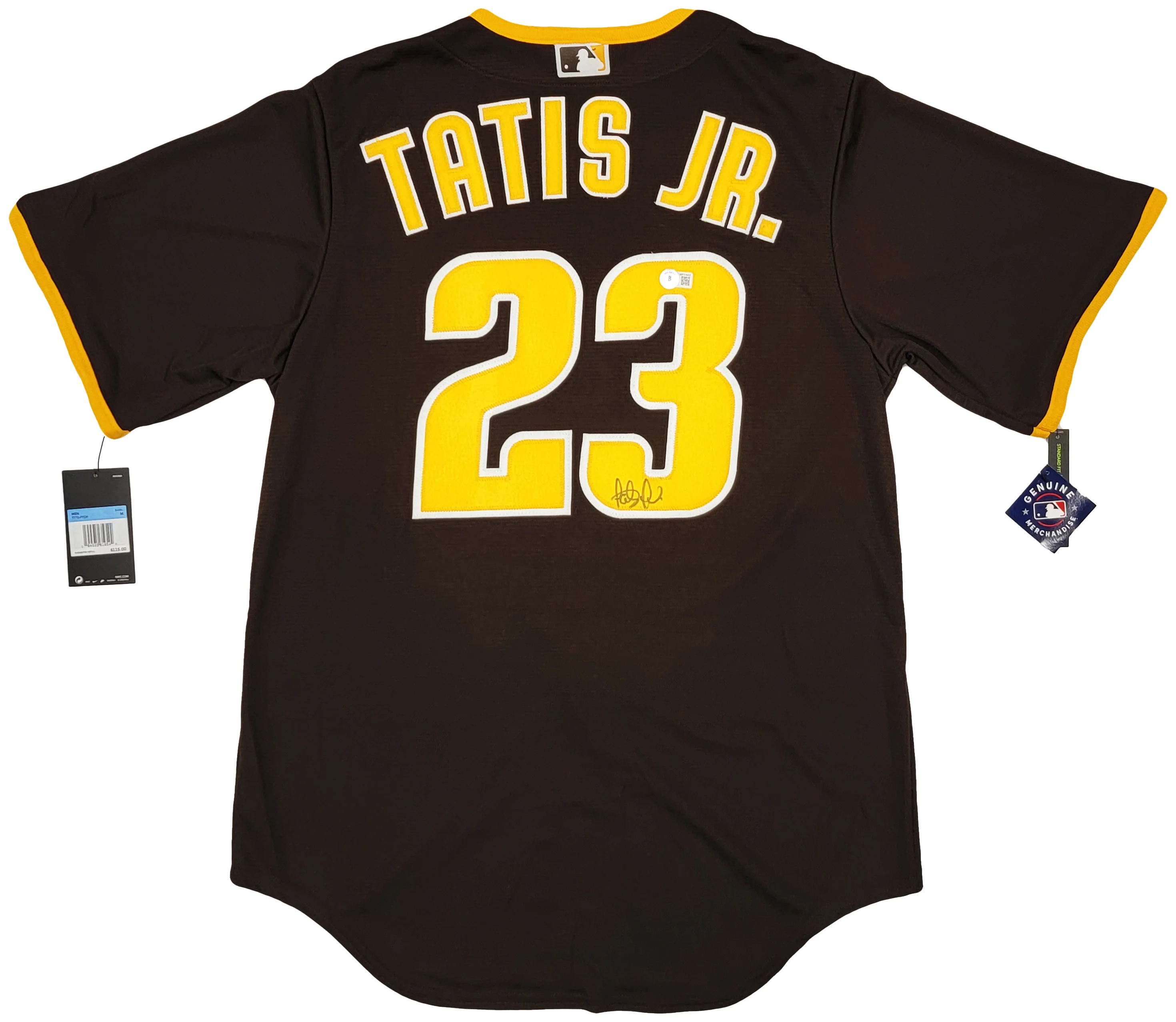San Diego Padres Fernando Tatis Jr. Autographed Brown Nike Jersey Size M Beckett BAS Witness Stock #207925 - Image 2