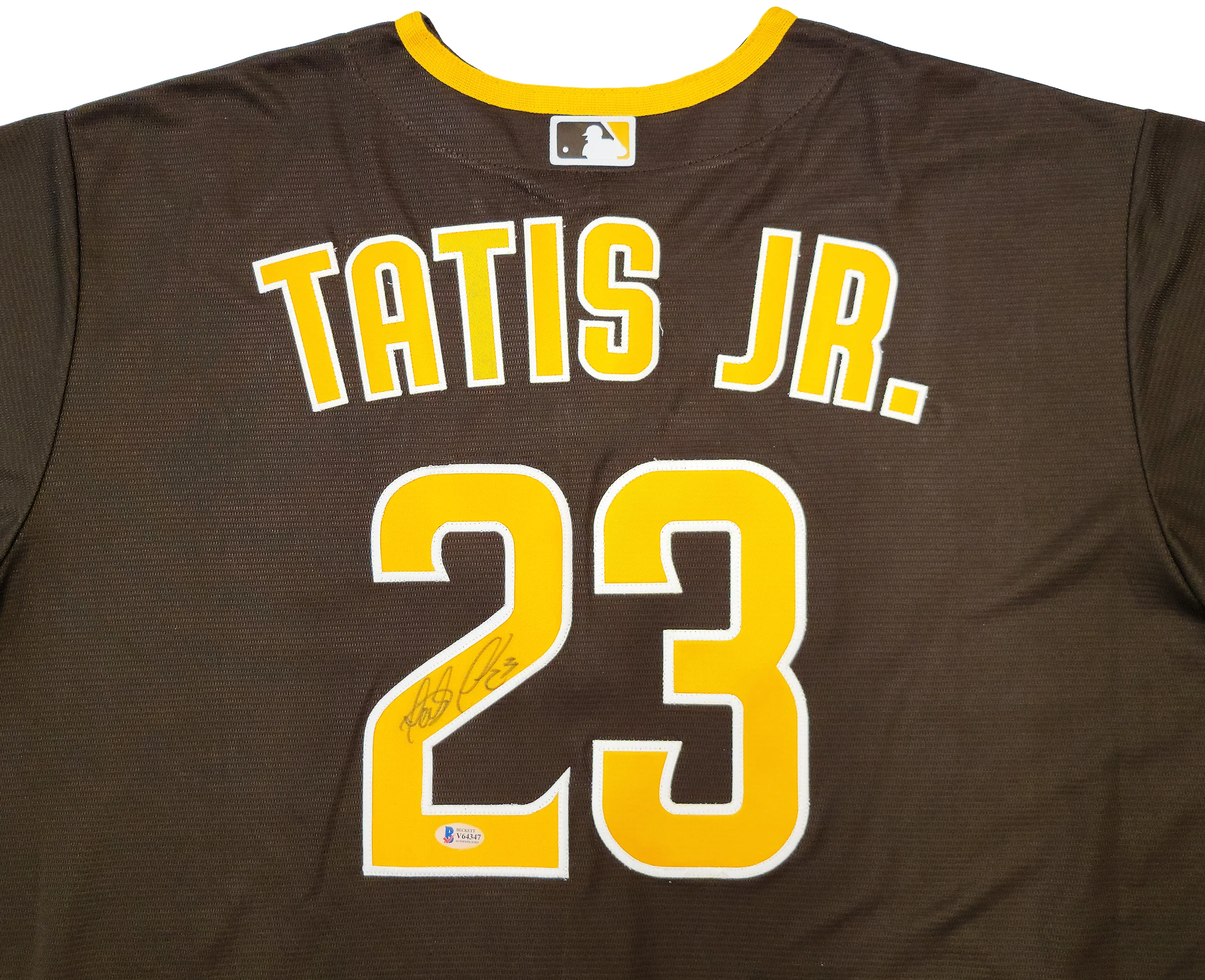 San Diego Padres Fernando Tatis Jr. Autographed Brown Nike Jersey Size XXL "23" Beckett BAS Stock #201915 - Image 3