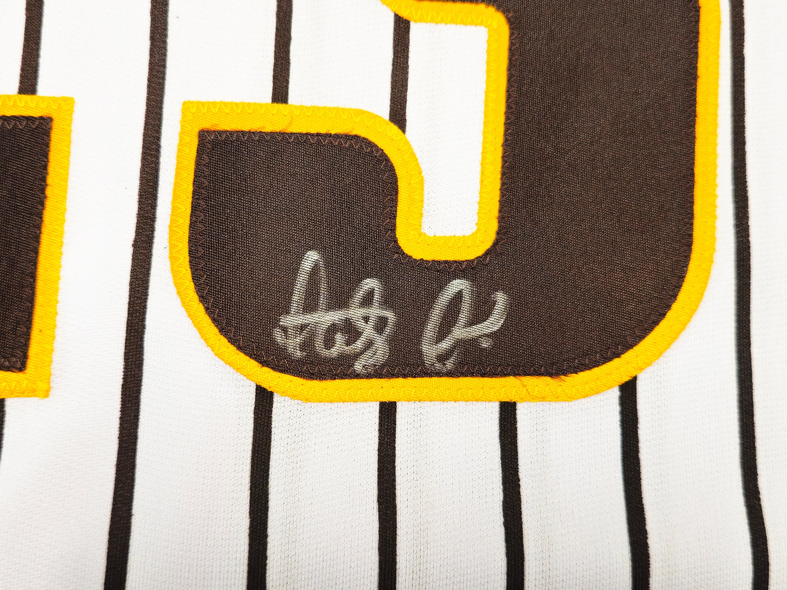 San Diego Padres Fernando Tatis Jr. Autographed White Pinstripes Jersey Beckett BAS Witness Stock #235724 - Image 4
