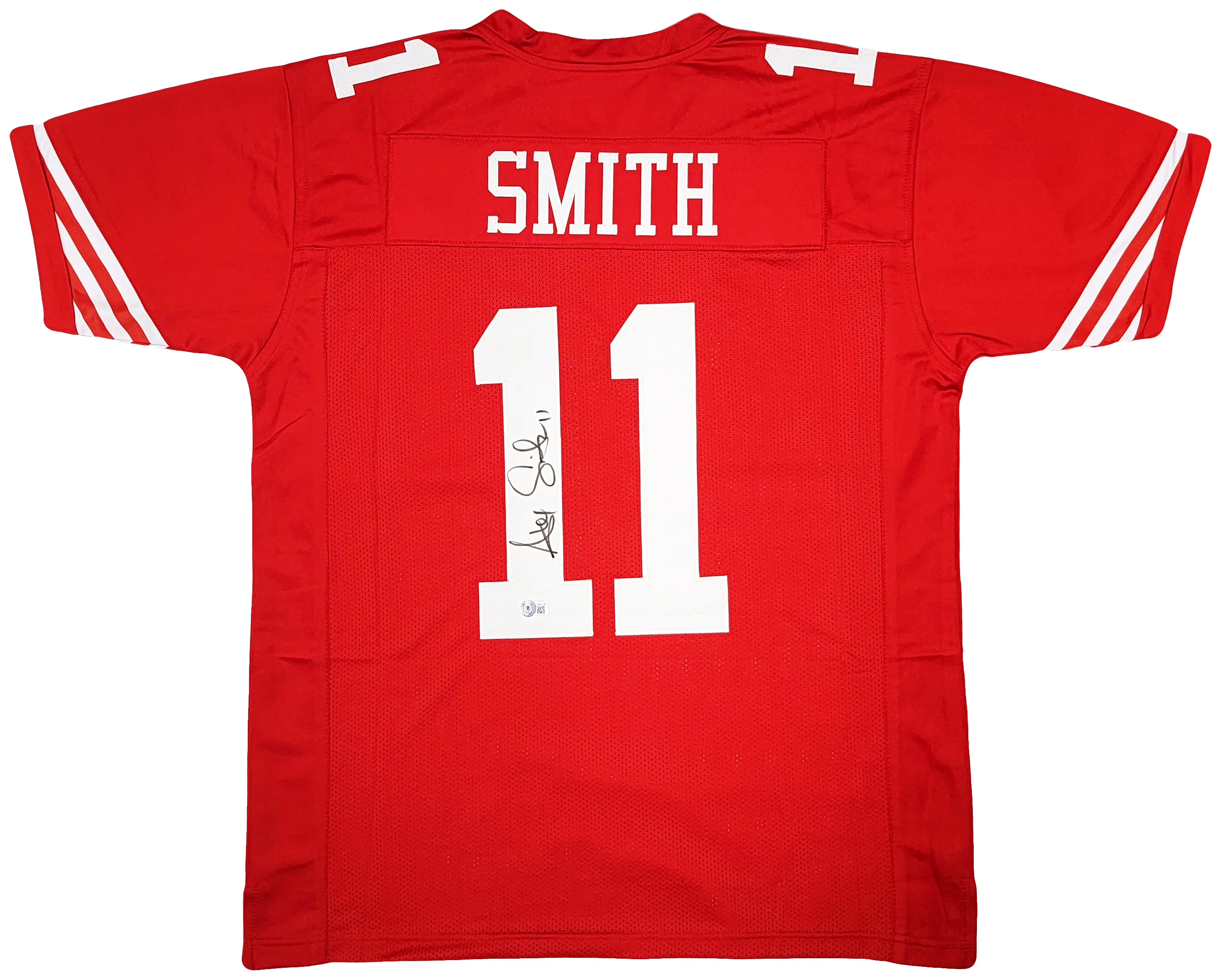 San Francisco 49ers Alex Smith Autographed Red Jersey Beckett BAS Witness Stock #208237 - Image 2