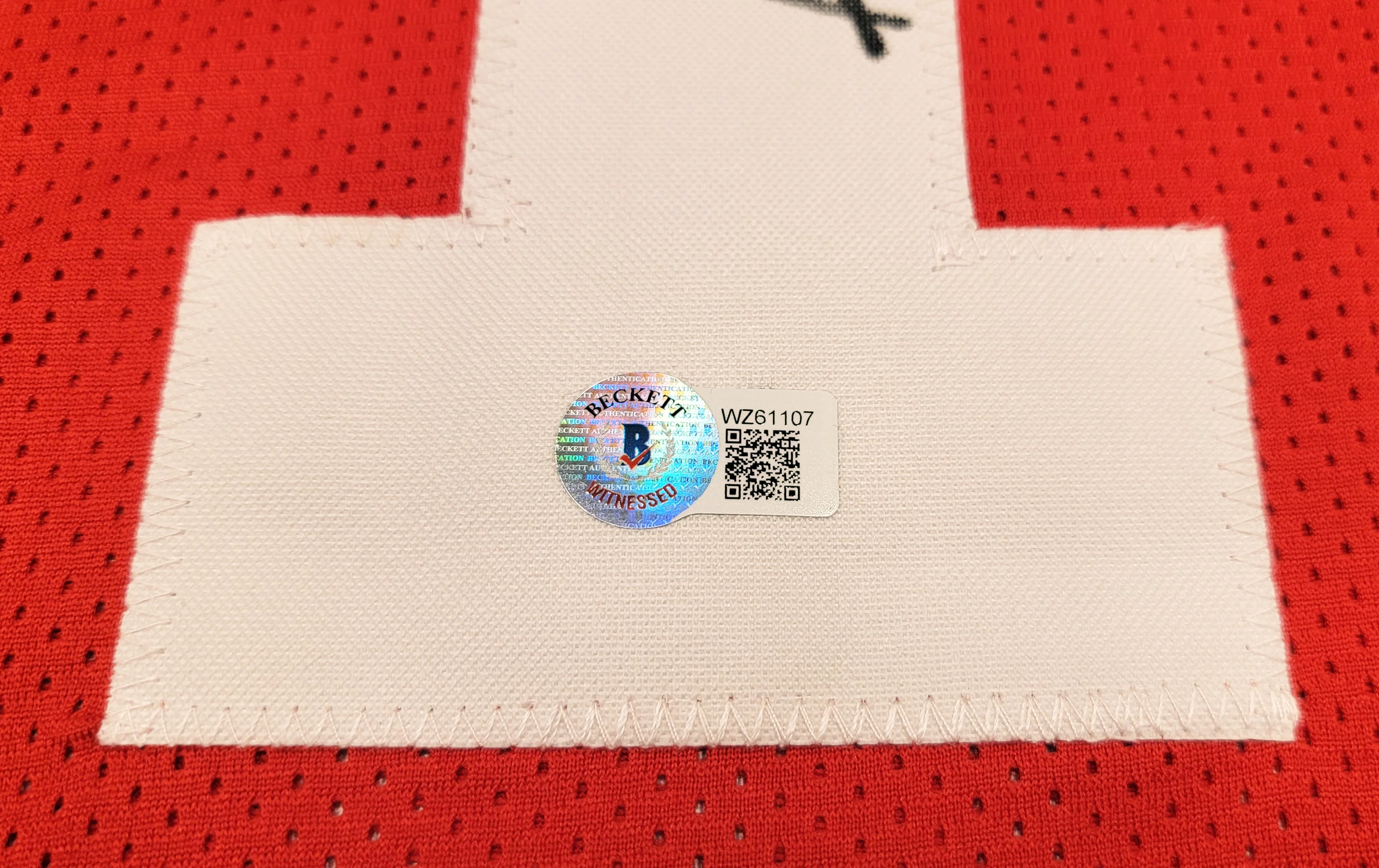 San Francisco 49ers Alex Smith Autographed Red Jersey Beckett BAS Witness Stock #208237 - Image 5