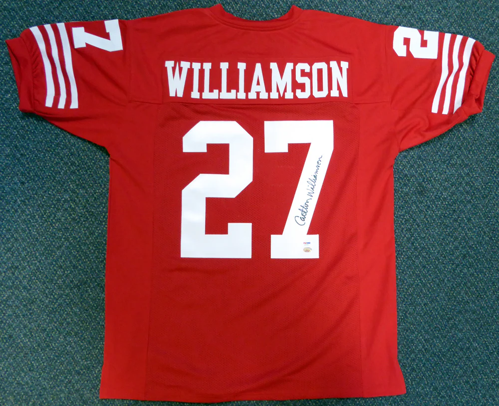 San Francisco 49ers Carlton Williamson Autographed Red Jersey PSA/DNA Stock #104814 - Image 2