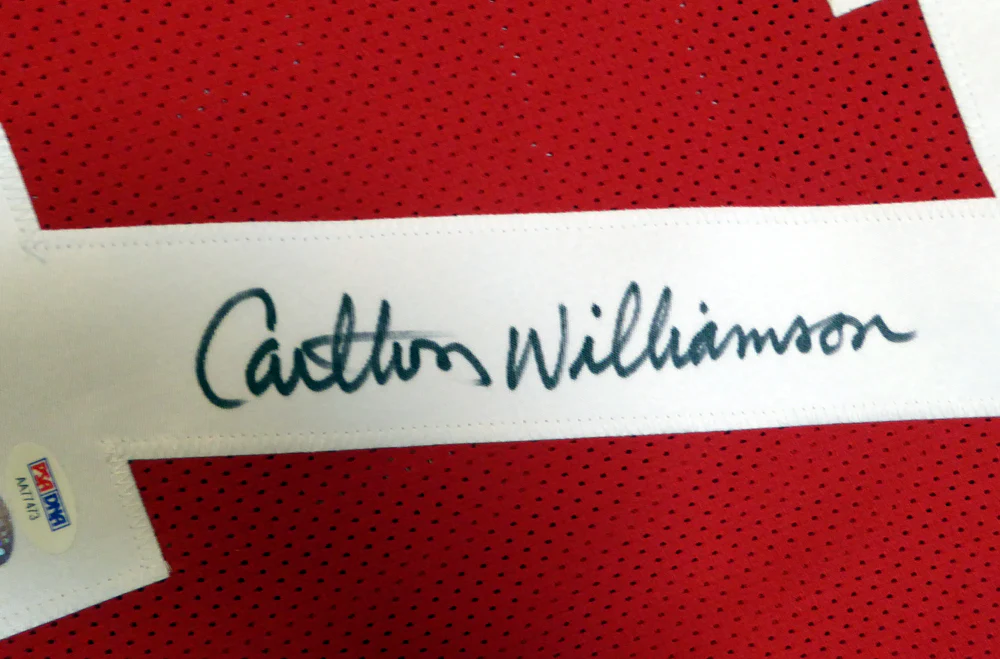 San Francisco 49ers Carlton Williamson Autographed Red Jersey PSA/DNA Stock #104814 - Image 3
