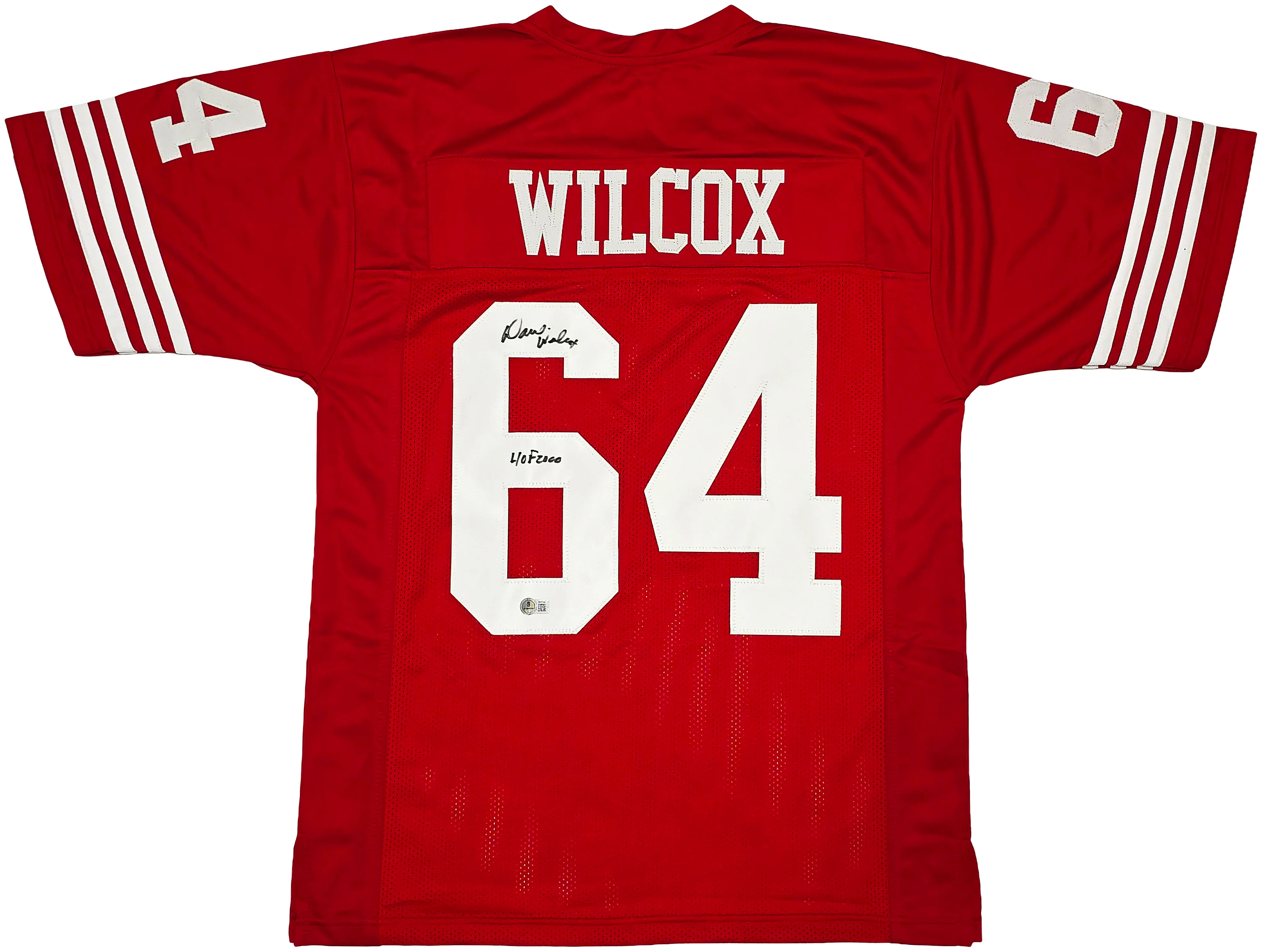 San Francisco 49ers Dave Wilcox Autographed Red Jersey "HOF 2000" Beckett BAS QR Stock #261917