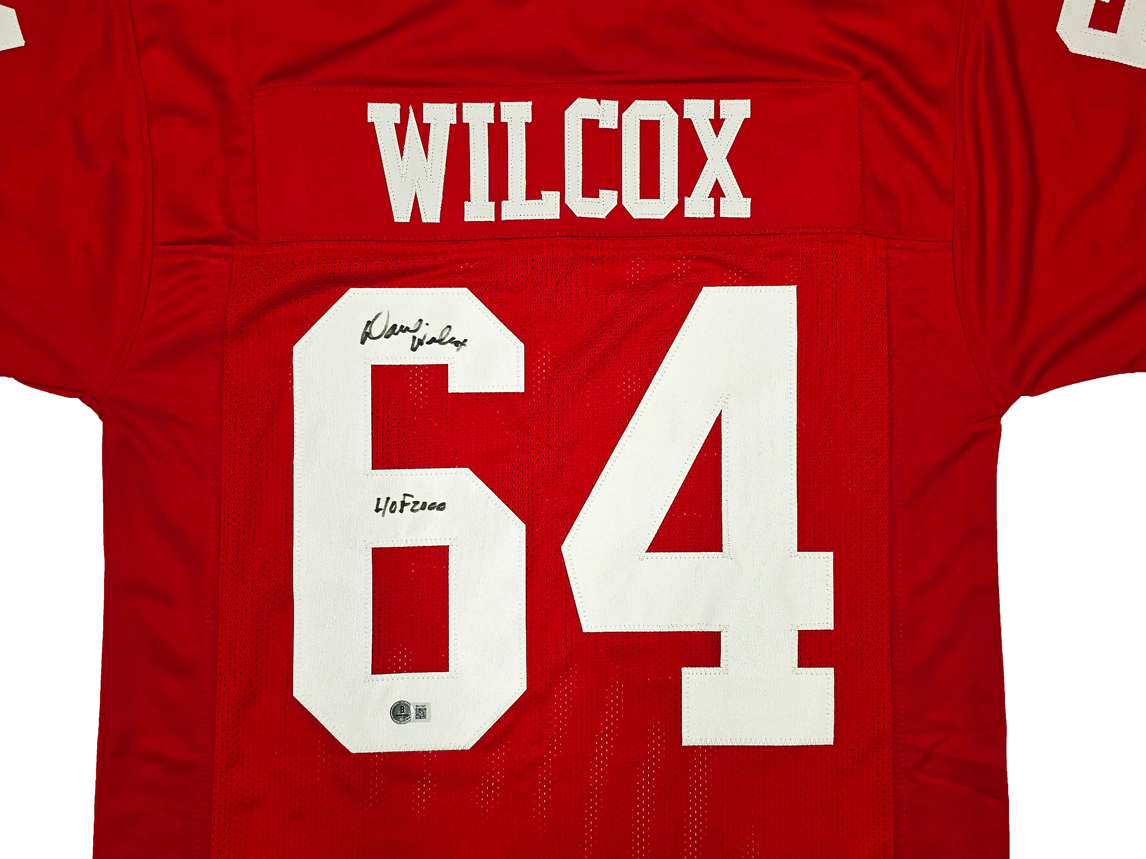 San Francisco 49ers Dave Wilcox Autographed Red Jersey "HOF 2000" Beckett BAS QR Stock #261917 - Image 2