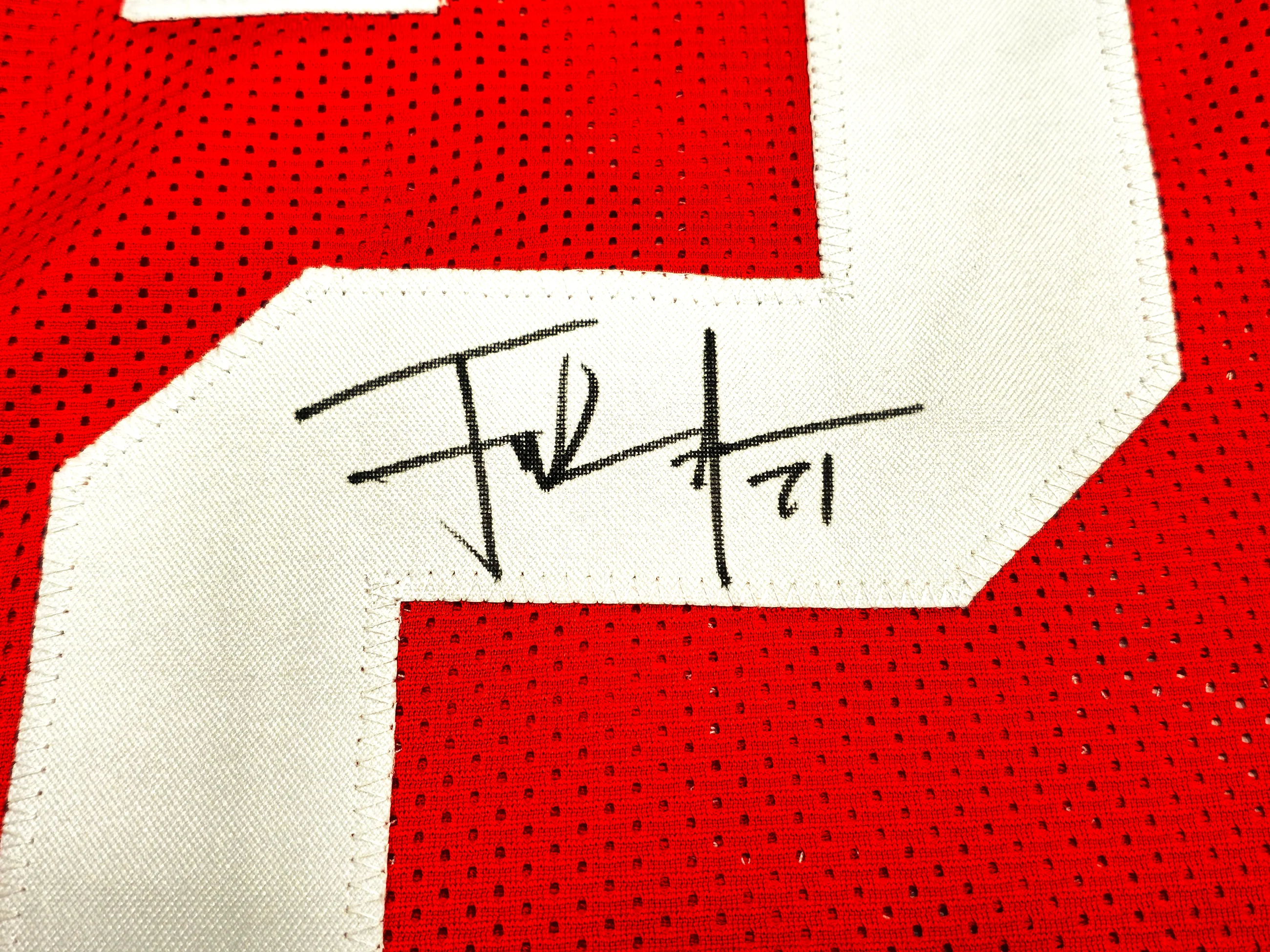 San Francisco 49ers Frank Gore Autographed Red Jersey Beckett BAS Witness Stock #231918 - Image 4