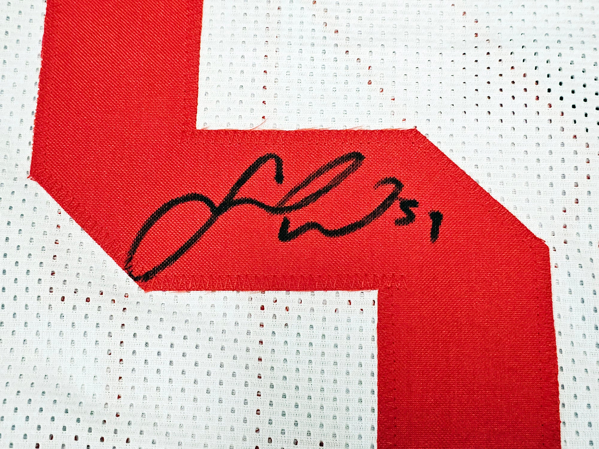 San Francisco 49ers Fred Warner Autographed White Jersey Beckett BAS Witness Stock #221072 - Image 4
