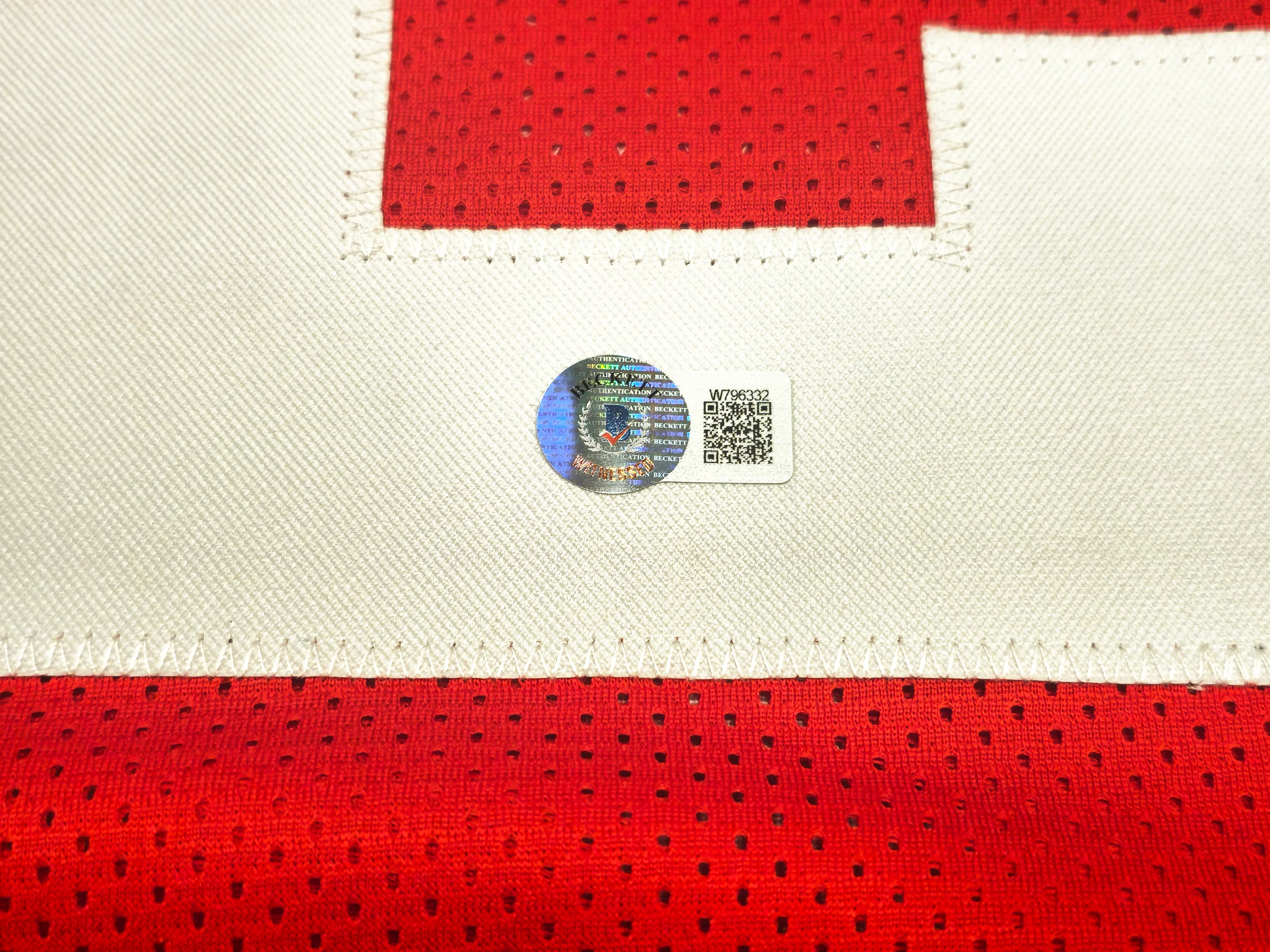 San Francisco 49ers Ji'Ayir Brown Autographed Red Jersey Beckett BAS Witness Stock #232605 - Image 4