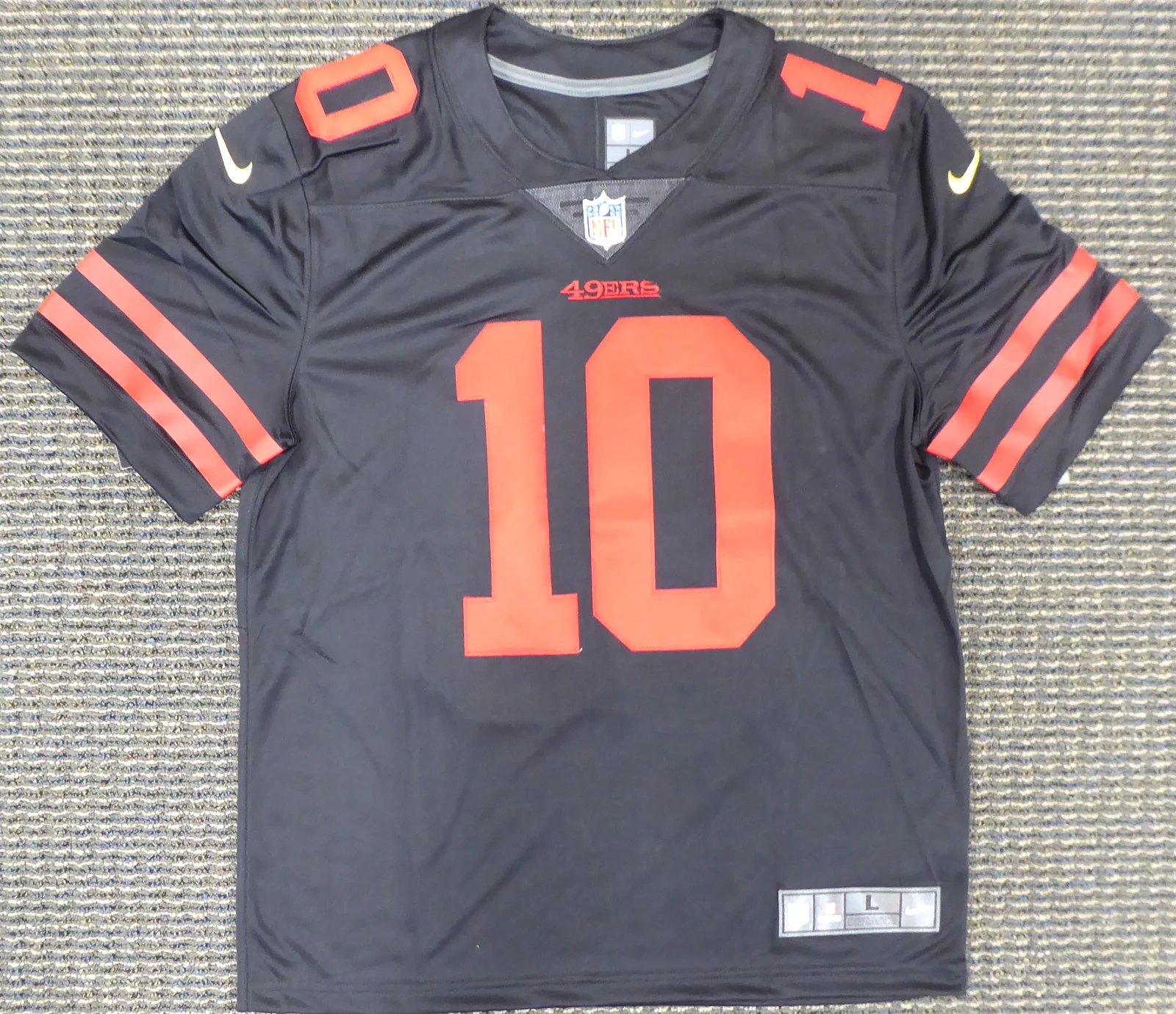 San Francisco 49ers Jimmy Garoppolo Autographed Black Nike Vapor Twill Jersey Size L TriStar Holo Stock #177432 - Image 4