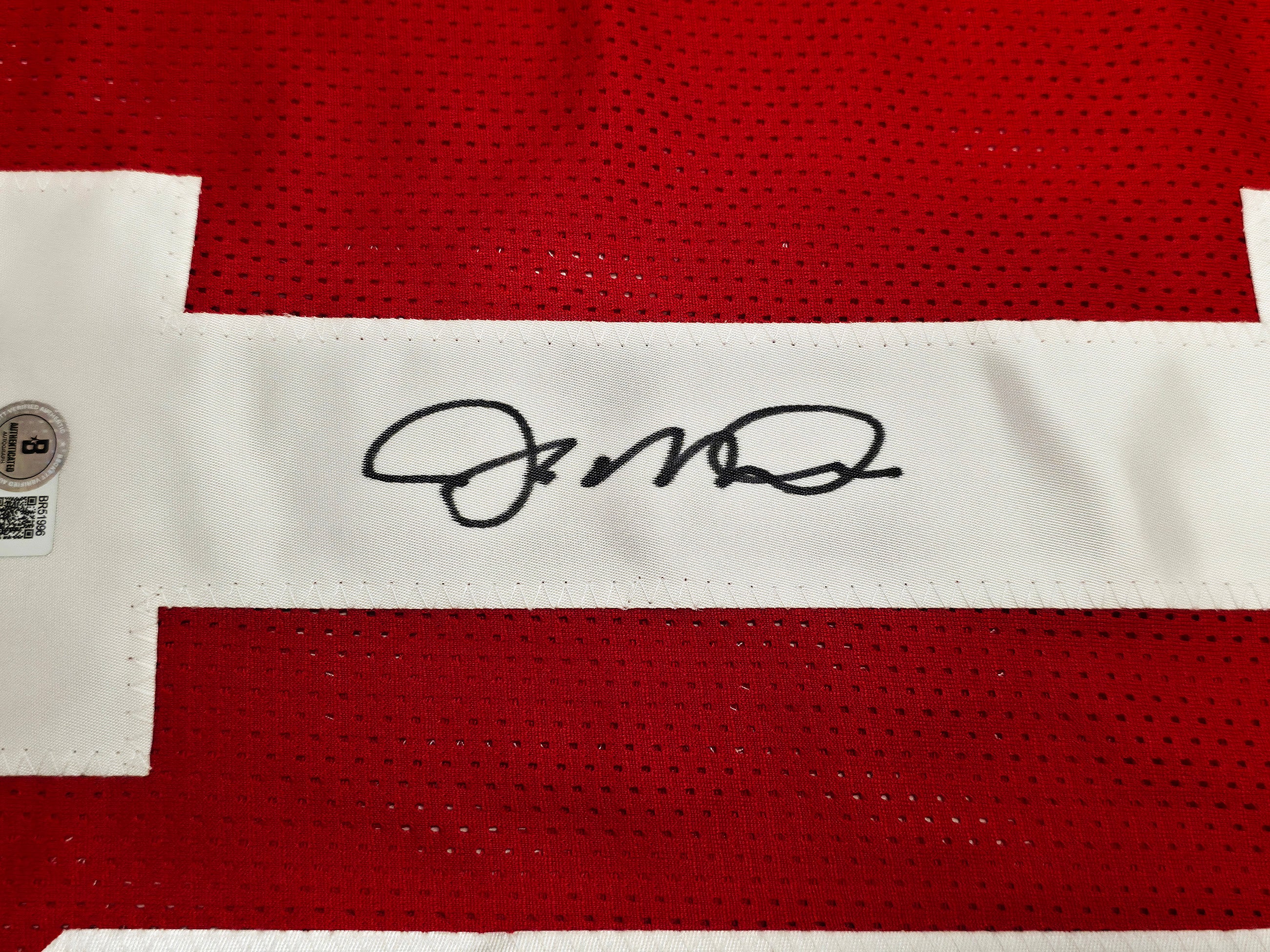 San Francisco 49ers Joe Montana Autographed Red Jersey Beckett BAS QR Stock #253485 - Image 4