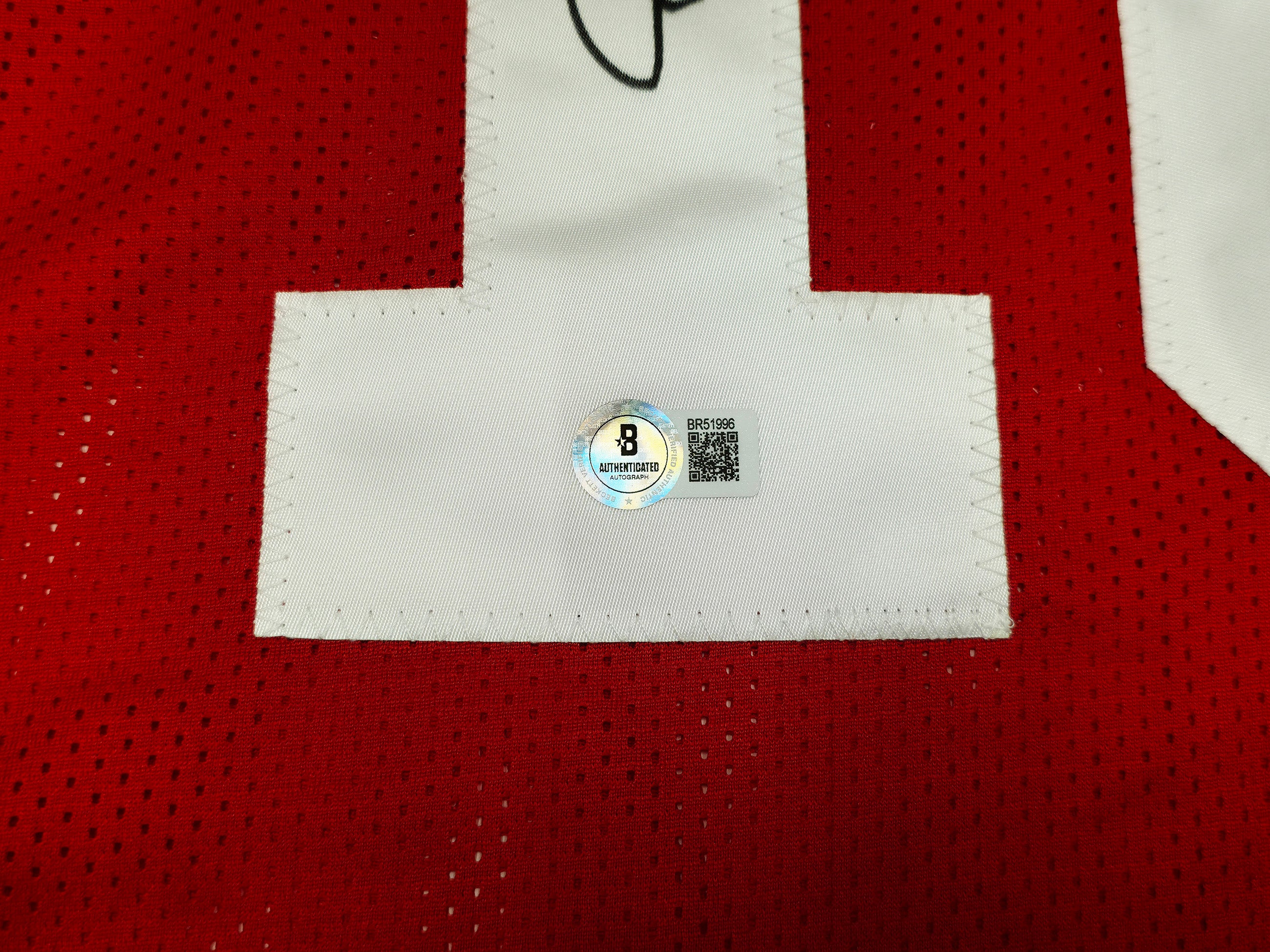 San Francisco 49ers Joe Montana Autographed Red Jersey Beckett BAS QR Stock #253485 - Image 5