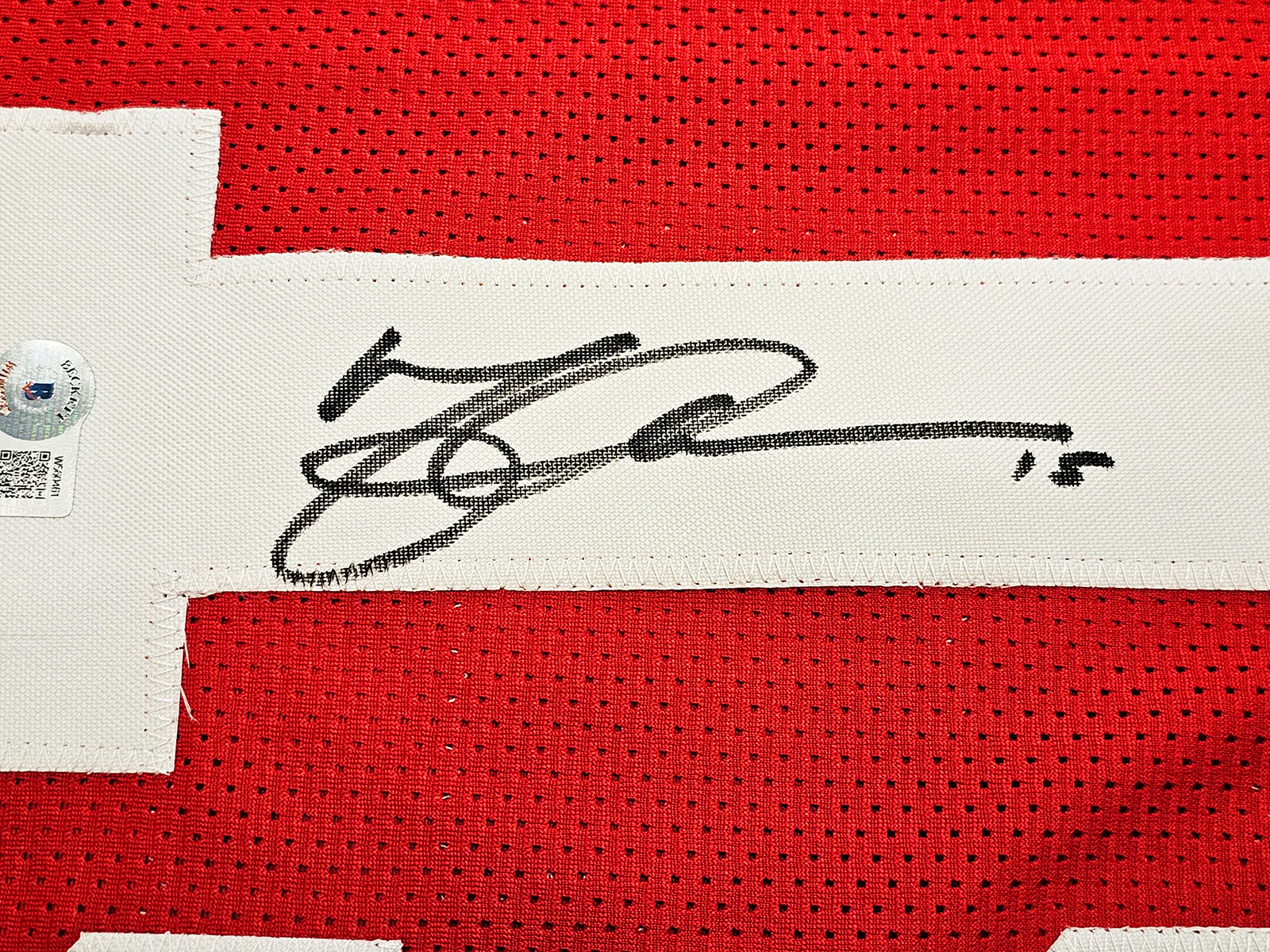 San Francisco 49ers Michael Crabtree Autographed Red Jersey Beckett BAS Witness Stock #215670 - Image 4